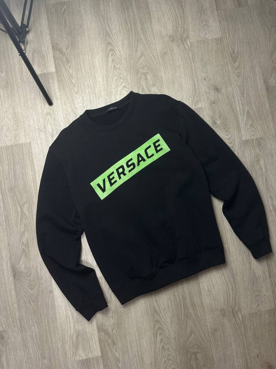 Versace Gianni Versace Black Sweatshirt Green Big Logo Size US L / EU 52-54 / 3 - 1 Thumbnail