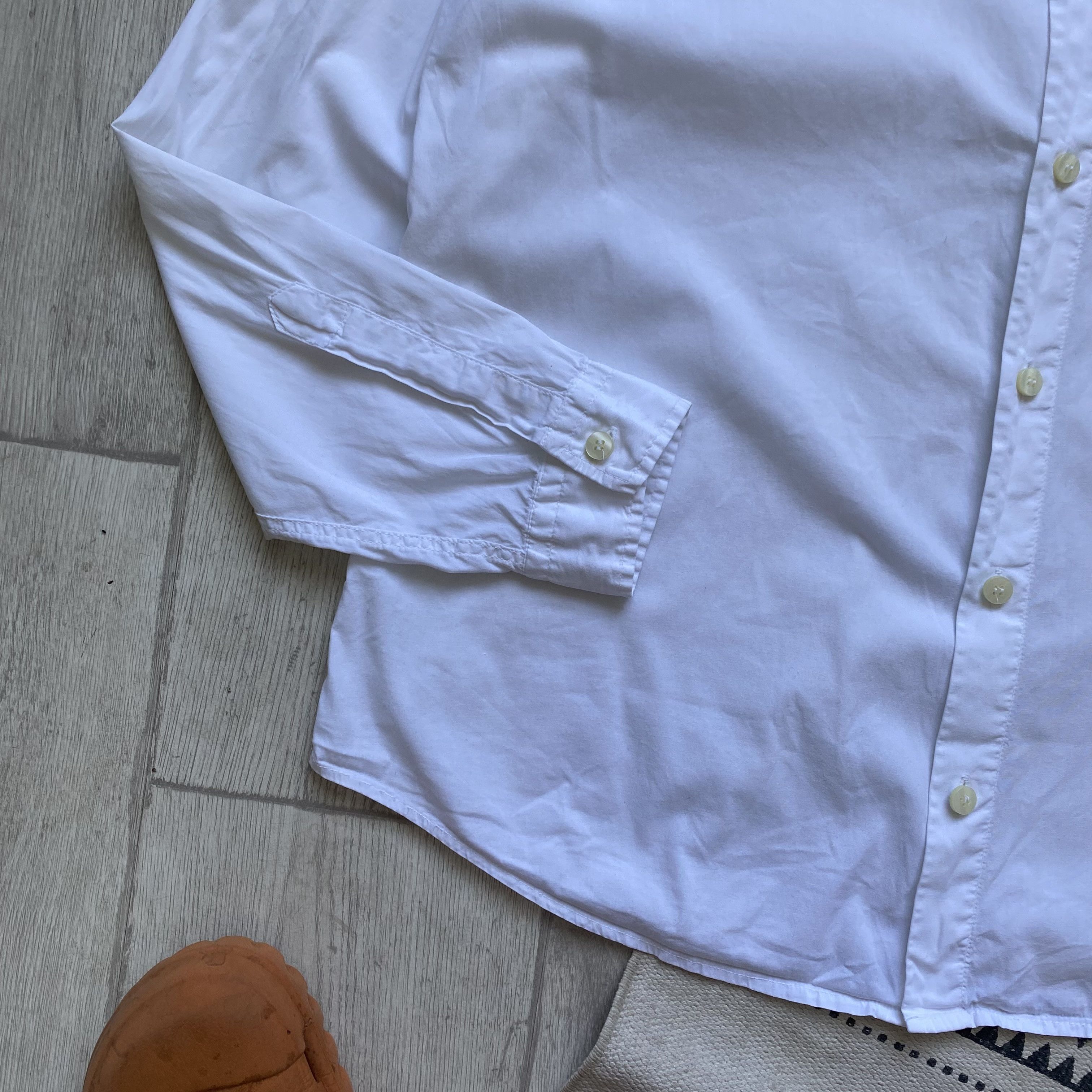 Emporio Armani 👔 Vintage 80-90s Armani Classic Shirt White Oldmoney Luxury Size US M / EU 48-50 / 2 - 6 Thumbnail