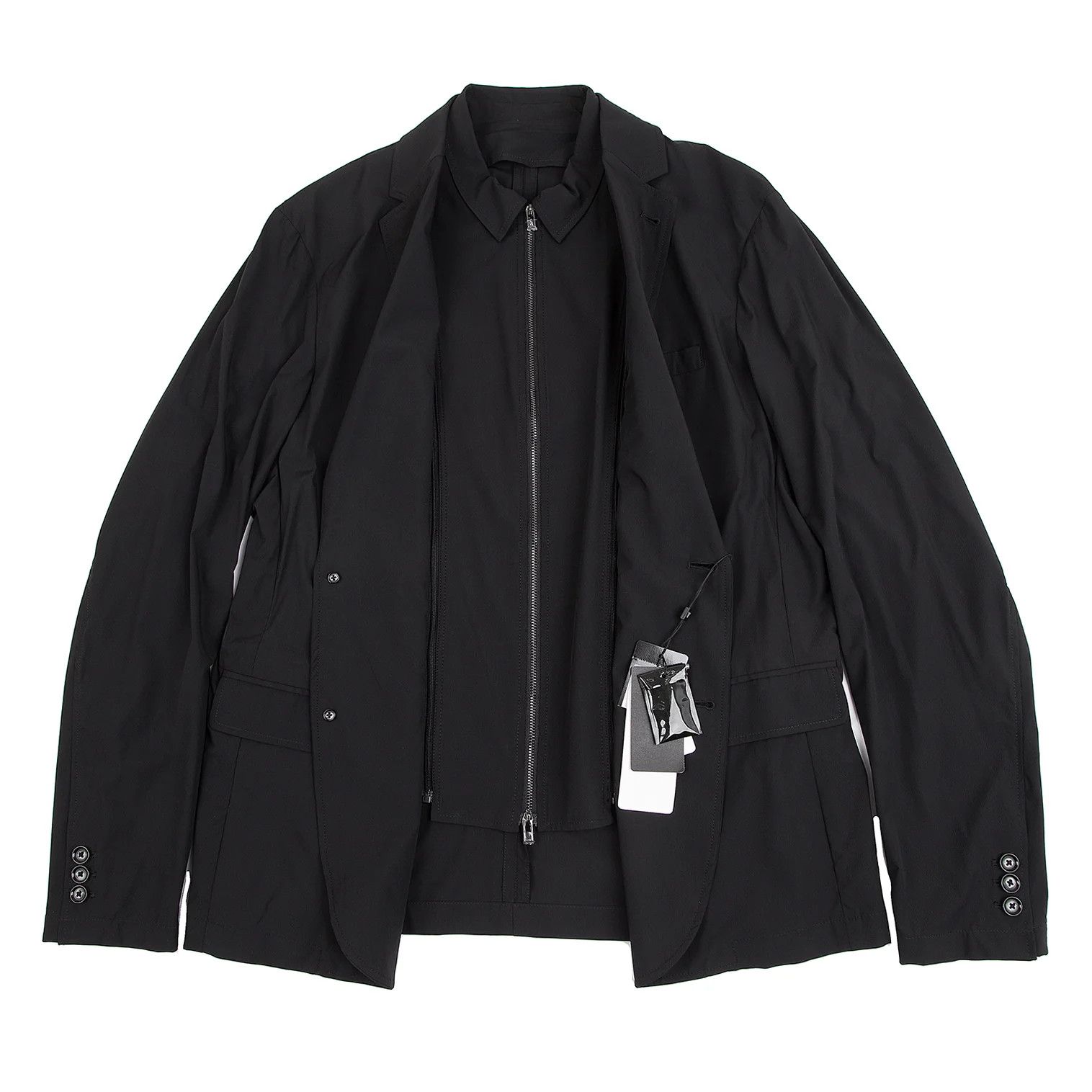 Emporio Armani Stretch Zip Jacket in Black Size 54 Size US L / EU 52-54 / 3 - 11 Thumbnail