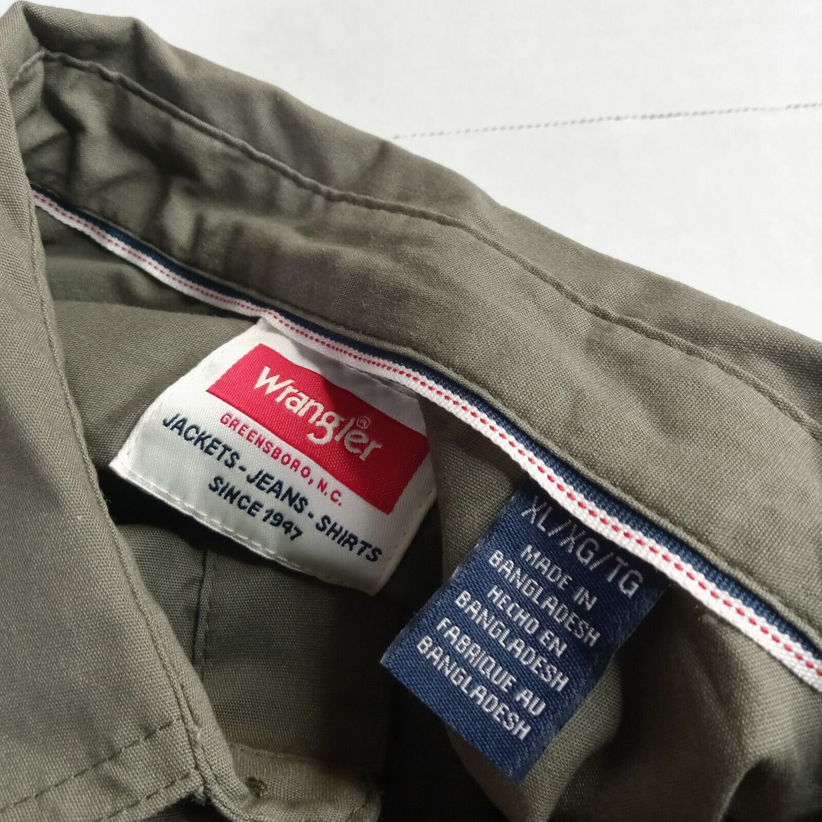 Wrangler Wrangler Shirt Men's XL XLarge Green Relaxed Fit Pockets Size US XL / EU 56 / 4 - 3 Thumbnail
