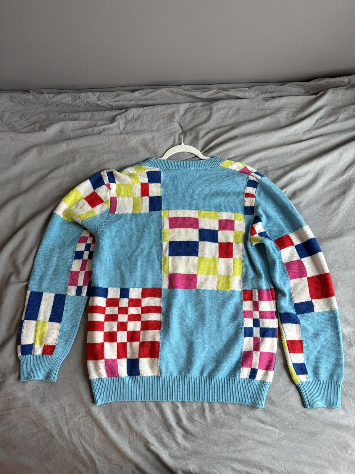 Louis Vuitton Louis Vuitton Aqua Checkered Sweater-zp in a good condition. Size US L / EU 52-54 / 3 - 4 Thumbnail