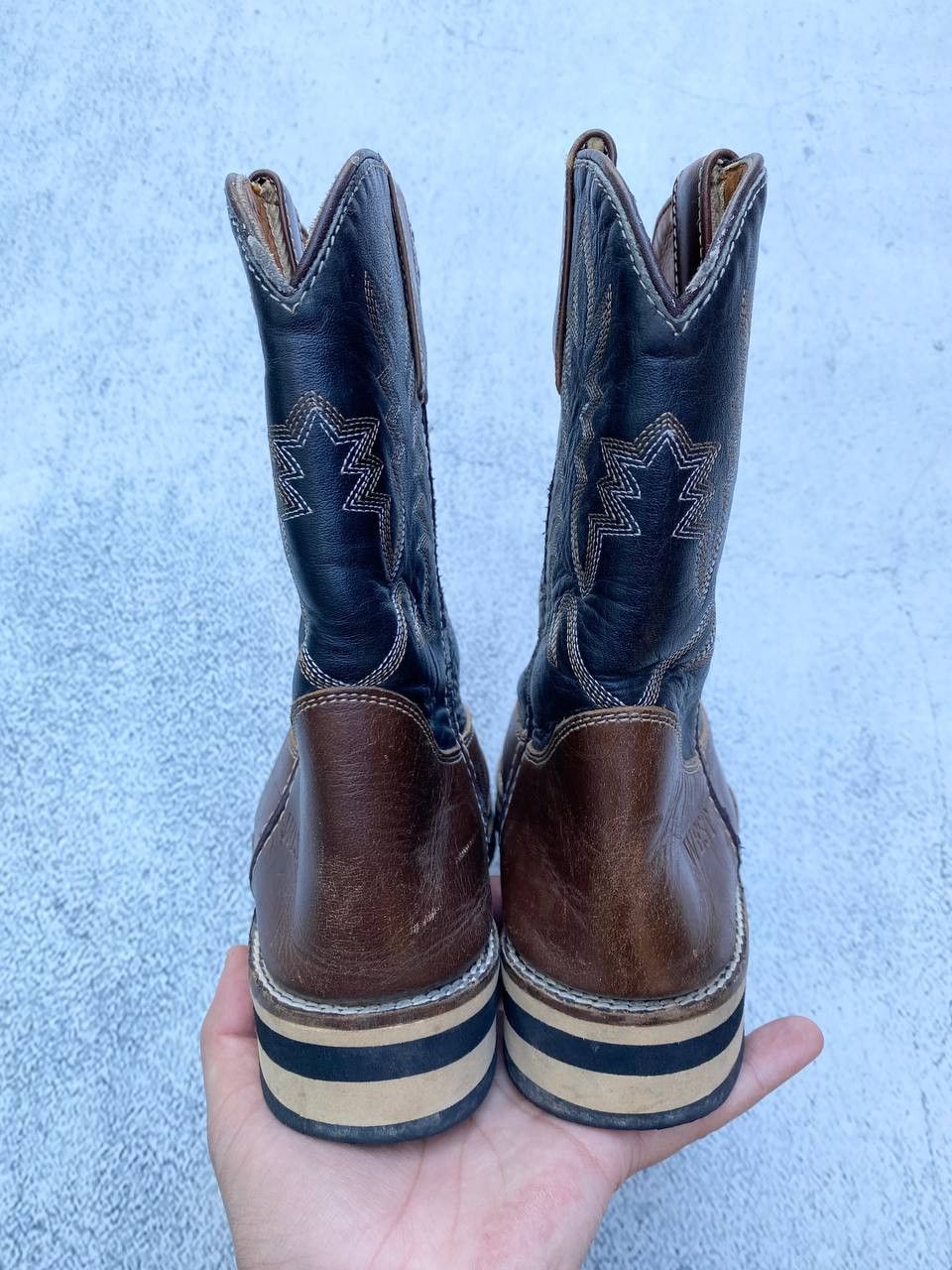 If Six Was Nine Vintage As 98 style Faded Cowboy Biker High Boots Size US 5 / IT 35 - 14 Thumbnail