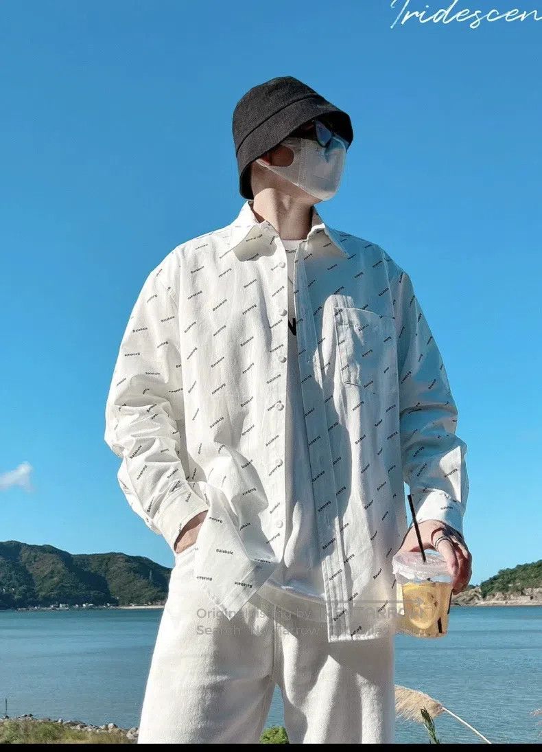 Balenciaga Balenciaga Shirt Jacket Printed Logo Long Sleeve Shirt Size XS / US 0-2 / IT 36-38 - 9 Thumbnail