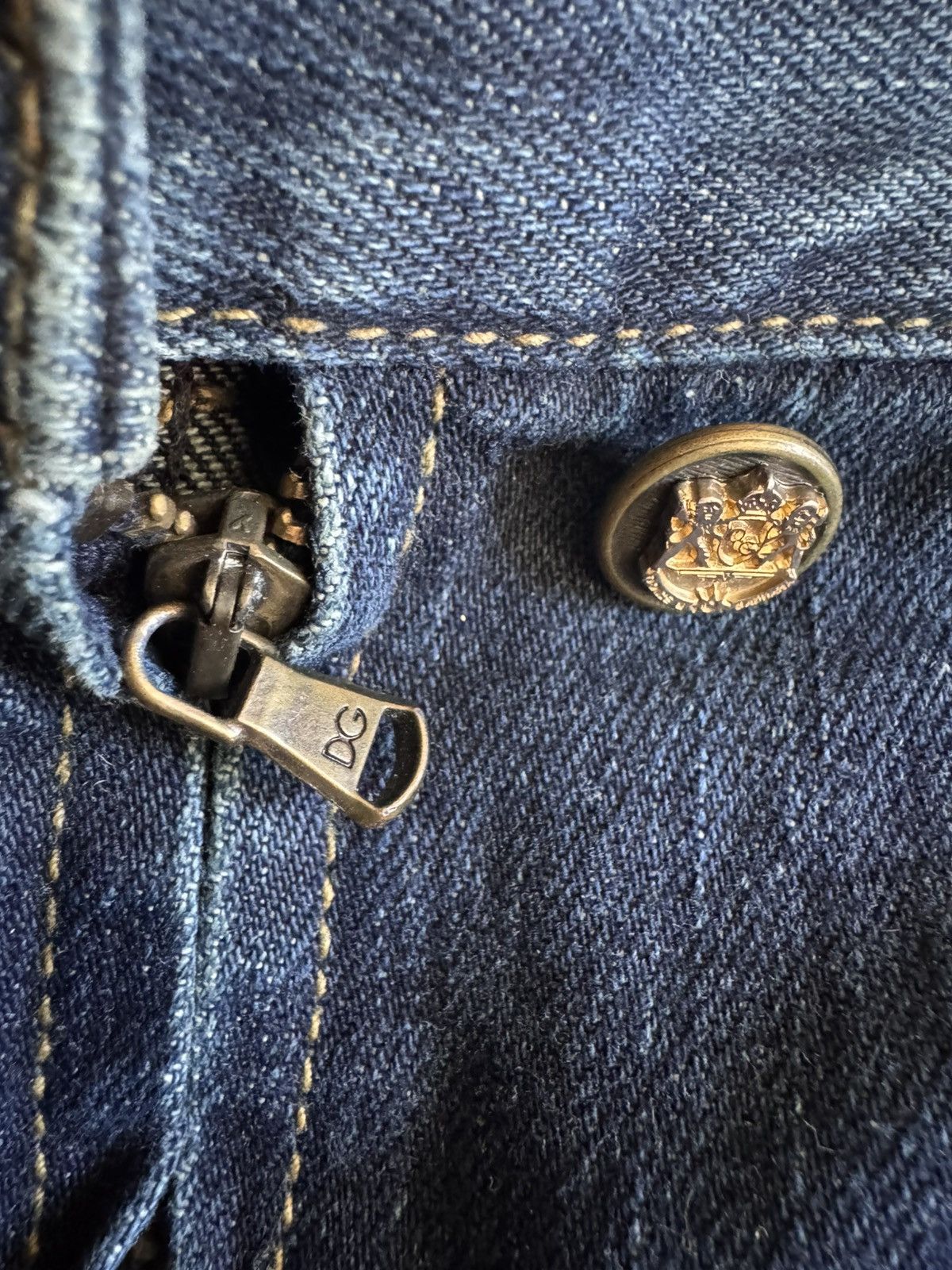 Dolce & Gabbana Vintage Navy Military Style Button Front Denim Jeans Size 27" / US 4 / IT 40 - 10 Thumbnail