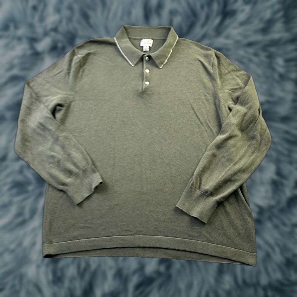 J.Crew J Crew Polo Shirt Mens Medium Green Knit Silk Blend Size US M / EU 48-50 / 2 - 1 Thumbnail