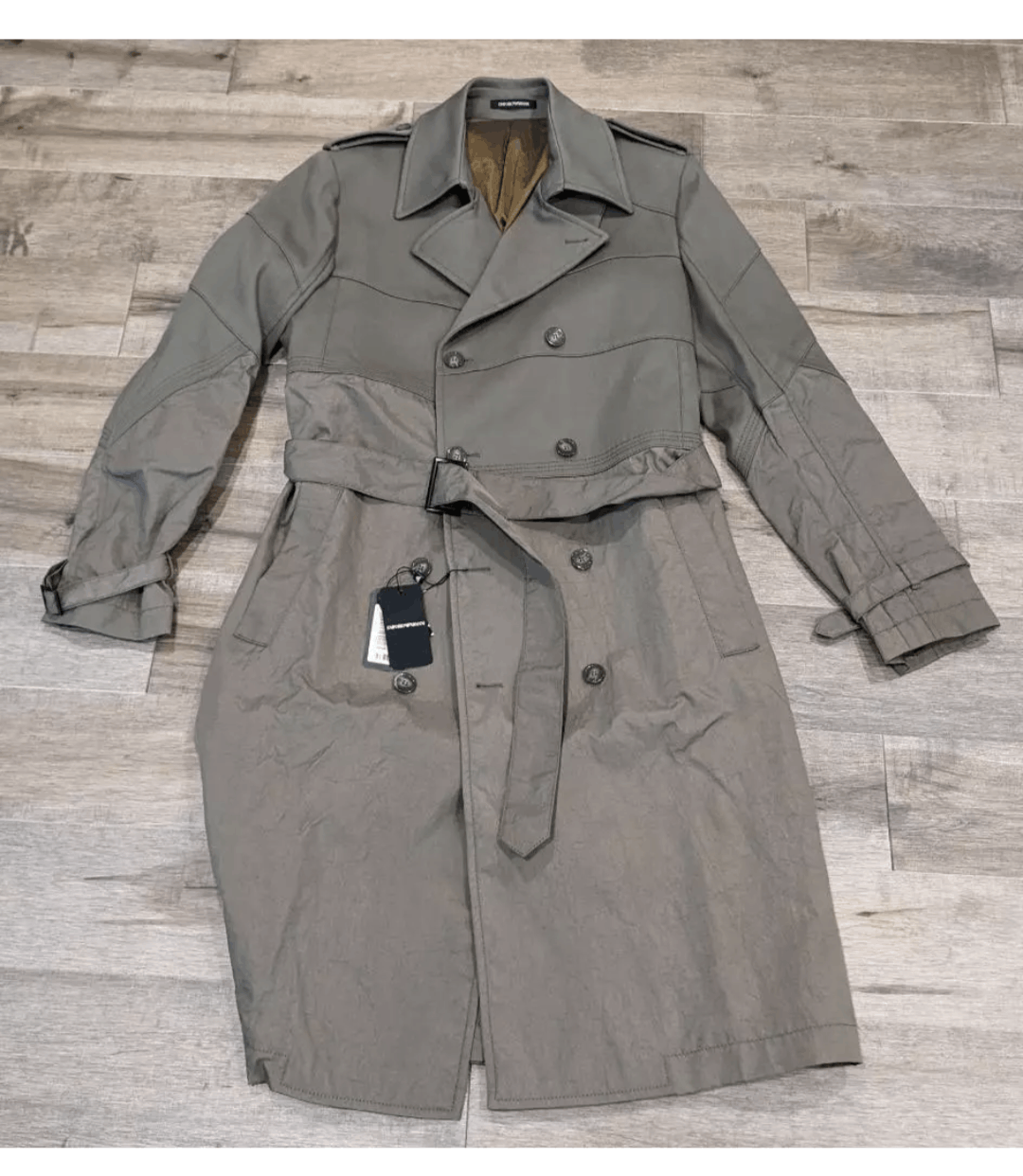 Emporio Armani Emporio Armani Double Breasted Trench Coat Khaki 52 US Large Size US L / EU 52-54 / 3 - 1 Thumbnail