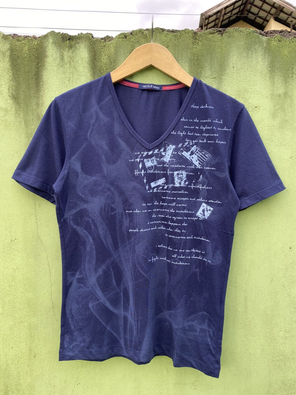 Japanese Brand Nicole Selection Dark Navy Smoke Style Subtle Artsy Design Size US M / EU 48-50 / 2 - 1 Thumbnail