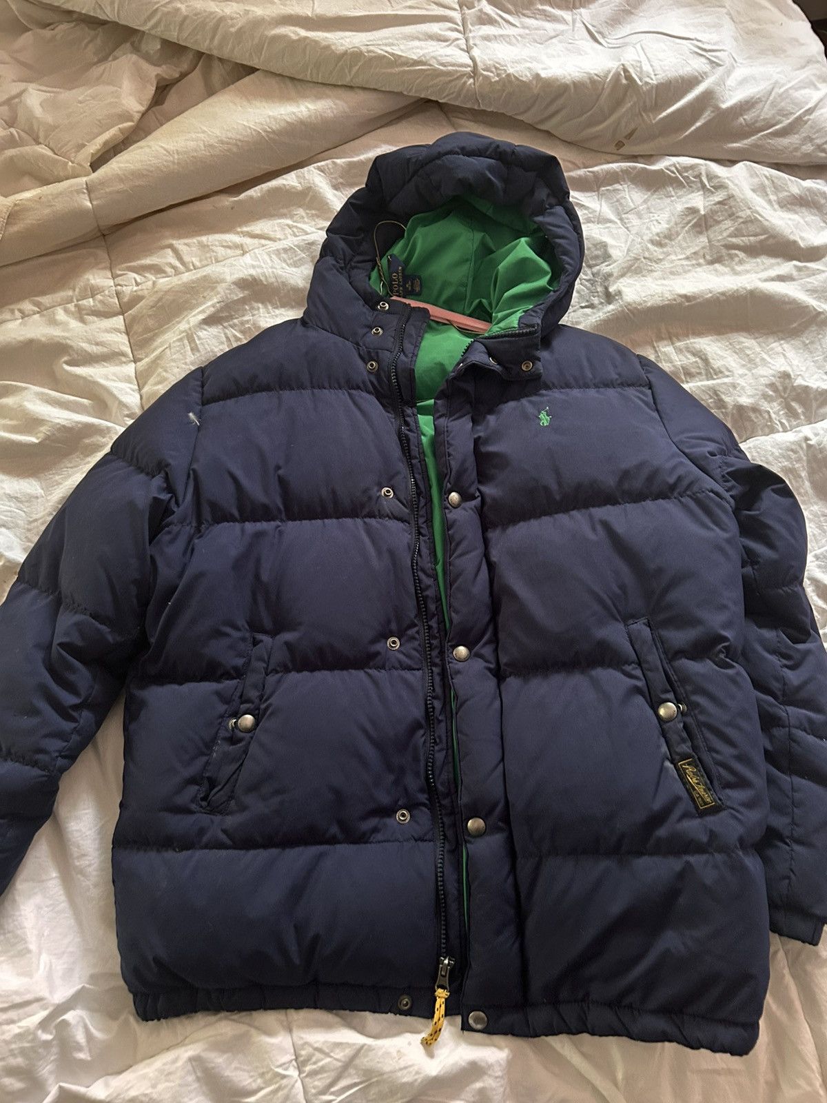 Polo Ralph Lauren Polo Ralph Lauren Navy/Green Puffer Coat Size US S / EU 44-46 / 1 - 1 Thumbnail