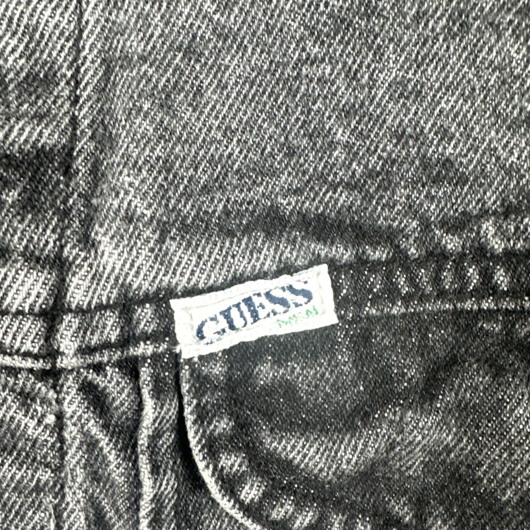Guess VINTAGE Guess USA American Cut Mens M Faded Black Denim Jacket 80s Size US M / EU 48-50 / 2 - 7 Thumbnail