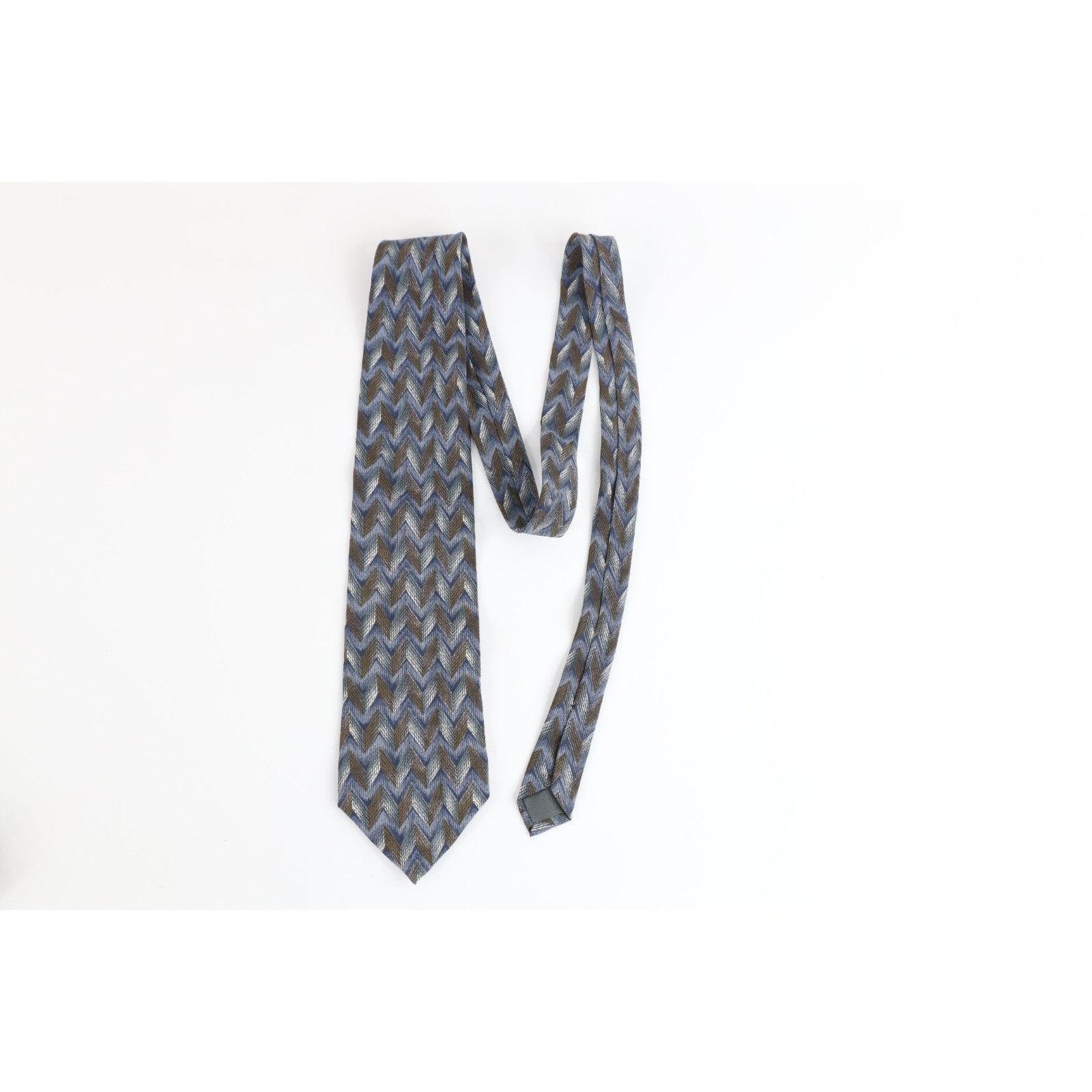 Vintage Vintage 90s Streetwear Italian Silk Herringbone Neck Tie Size ONE SIZE - 2 Thumbnail