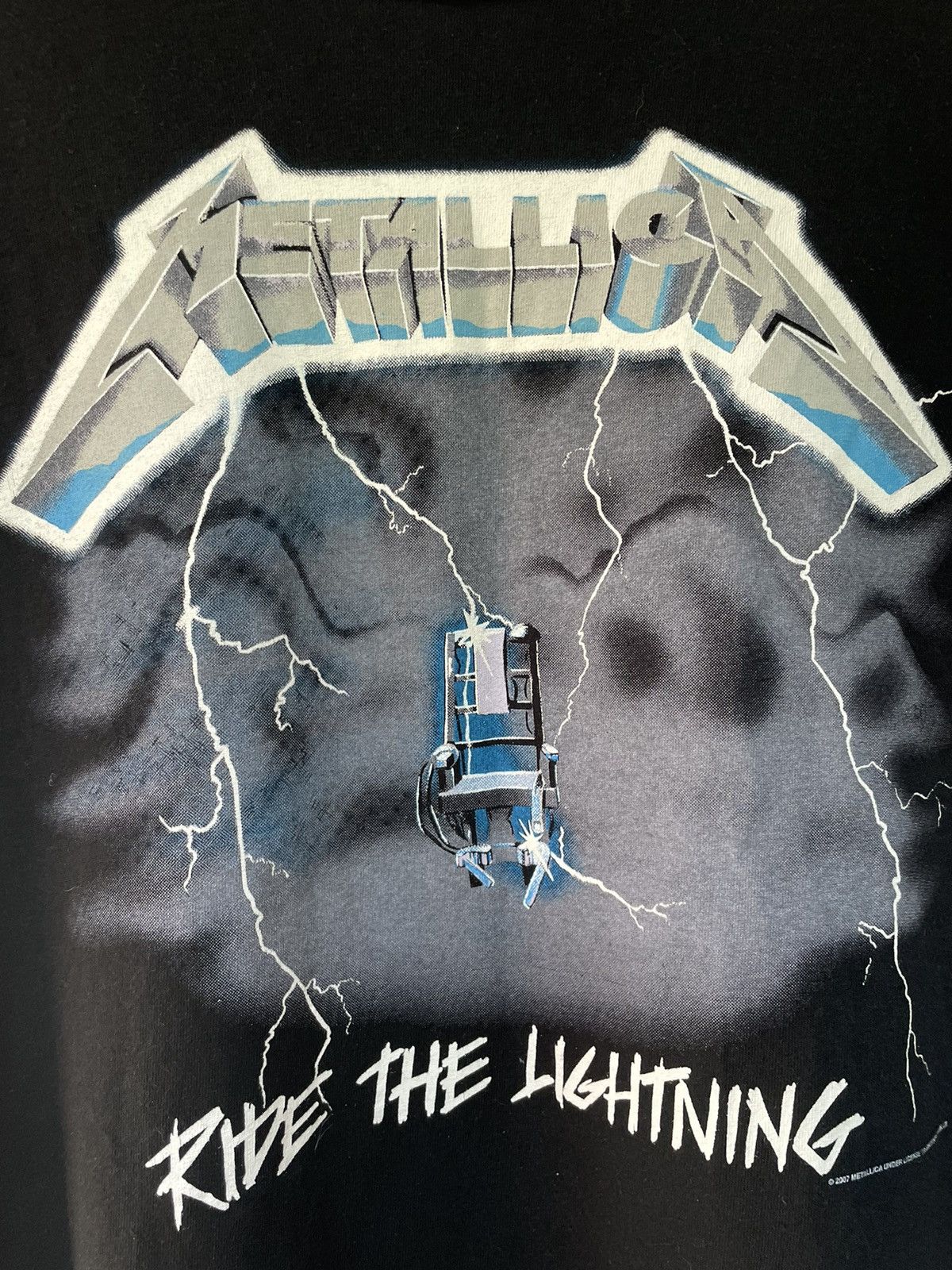 Metallica Vintage Metallica 2007 Ride The Lightning T-Shirt Black Size US XL / EU 56 / 4 - 7 Thumbnail