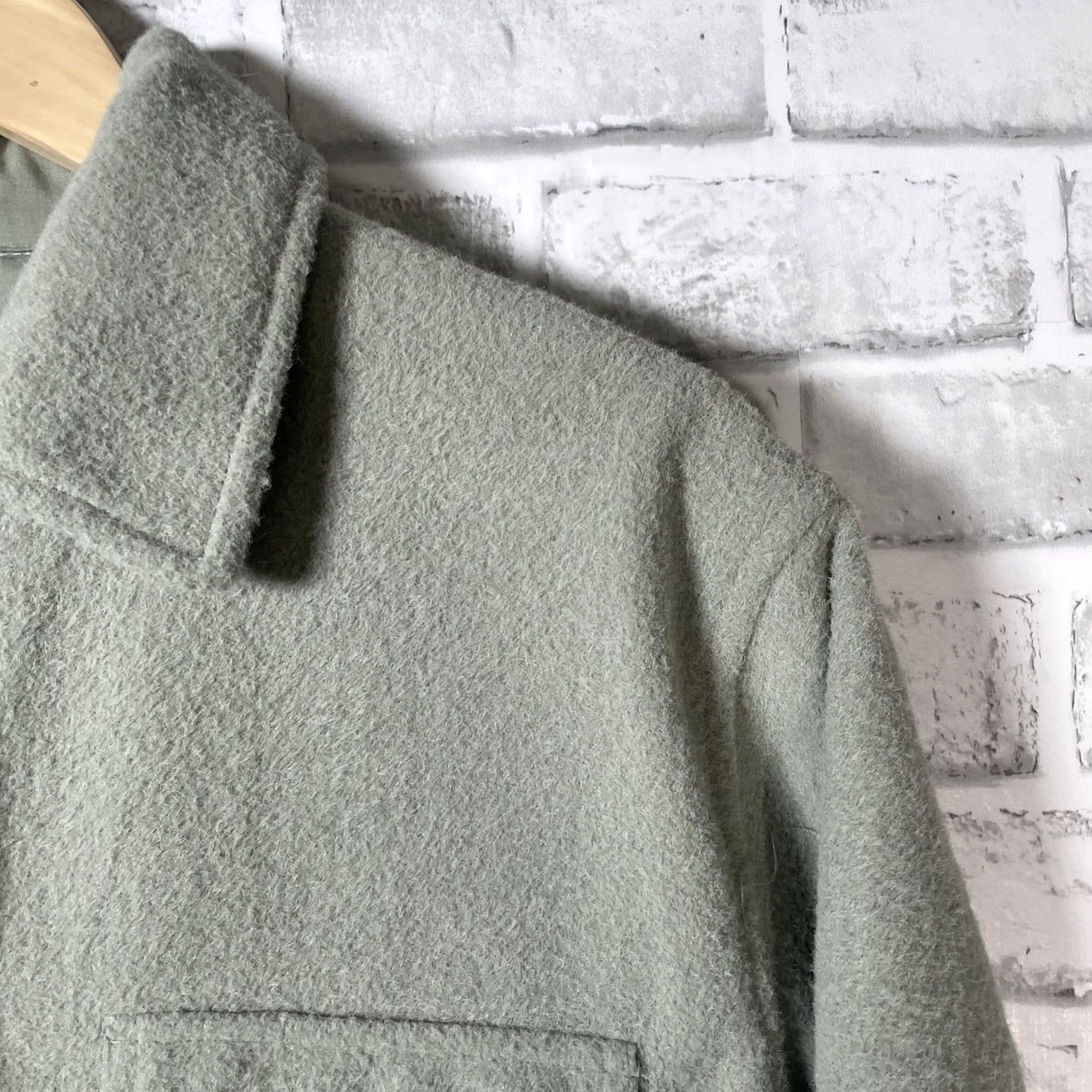 Joie Joie Sage Green Button Up Double Pocket Thick Fleece Shacket Womens M Shirt Size M / US 6-8 / IT 42-44 - 2 Thumbnail