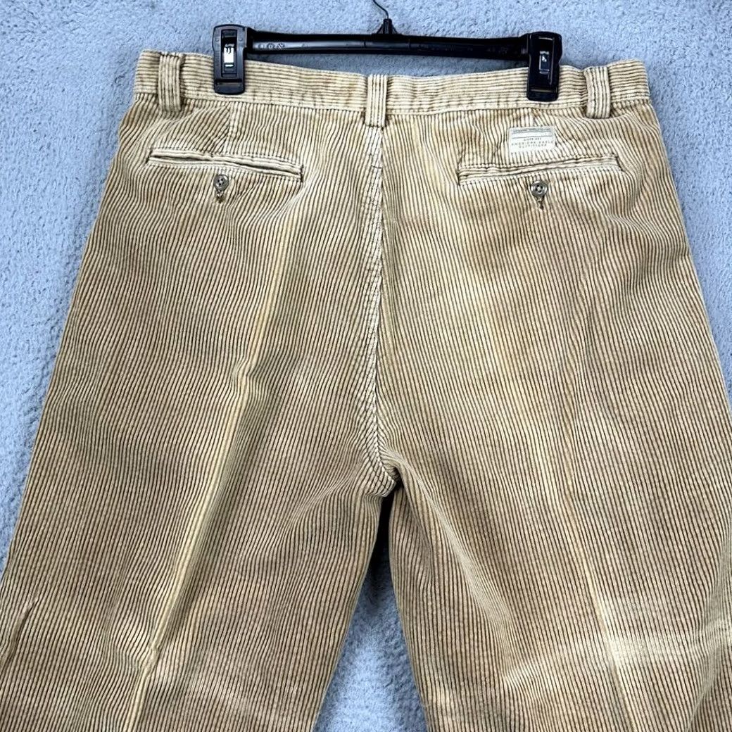 Vintage VINTAGE American Eagle Corduroy Pants Mens 36X30 Tan 90s Y2K Chunky Pleated Logo Pants Mens Large Brown 36X30 Mens Size US 36 / EU 52 - 3 Thumbnail