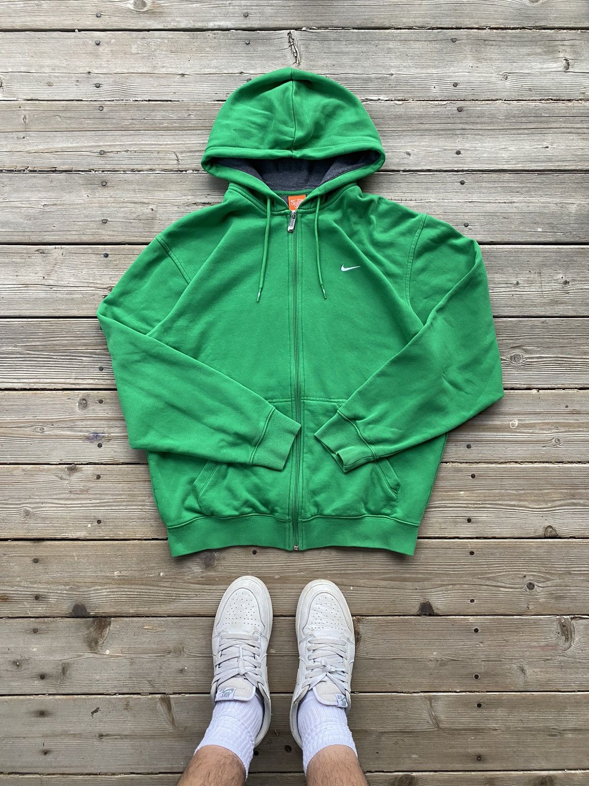 Nike × Streetwear × Vintage Y2K Smile Green Nike Swoosh