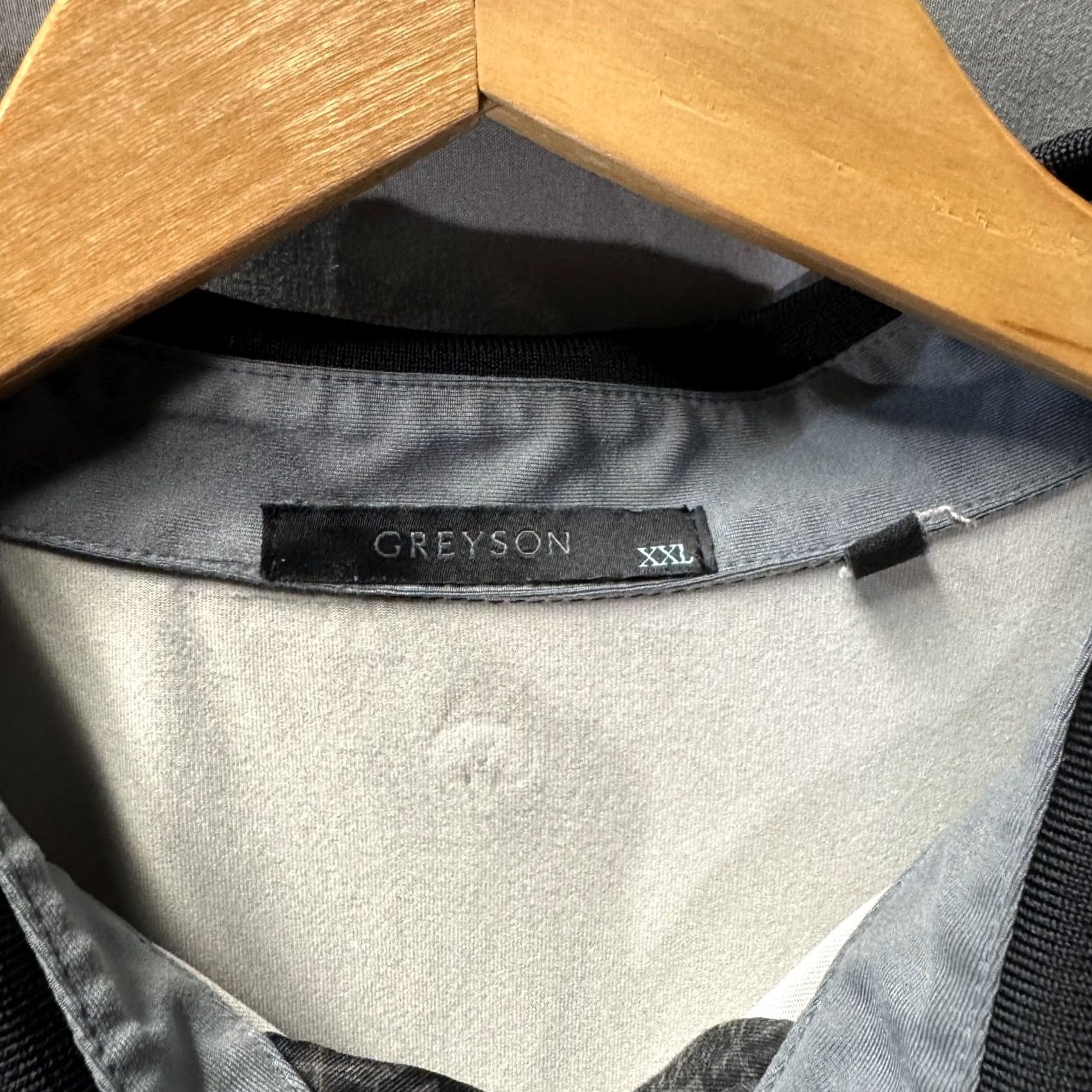 Vintage Greyson Polo Shirt Mens 2XL Gray Geometric Pattern Wolf Logo Size US XXL / EU 58 / 5 - 4 Thumbnail