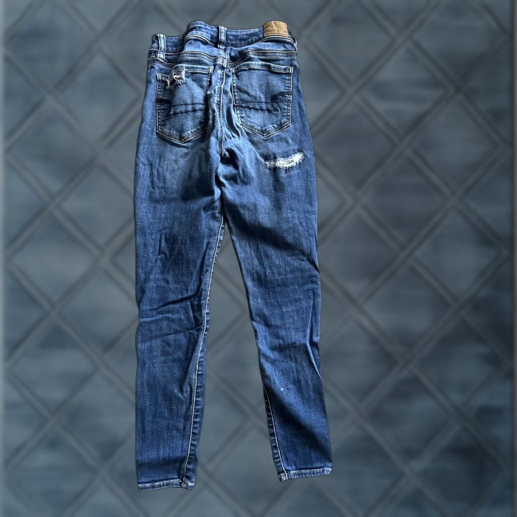 American Eagle Outfitters VINTAGE American Eagle Outfitters Blue Denim Jegging Pants Women's Size 4 Regular Stretch Distressed Size 27" / US 4 / IT 40 - 1 Thumbnail