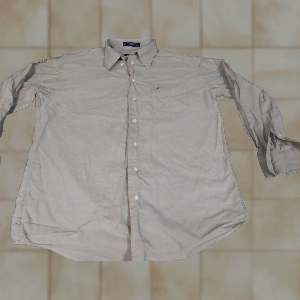 Nautica Nautica Shirt Mens 16 Beige Oxford button down Size US L / EU 52-54 / 3 - 1 Thumbnail