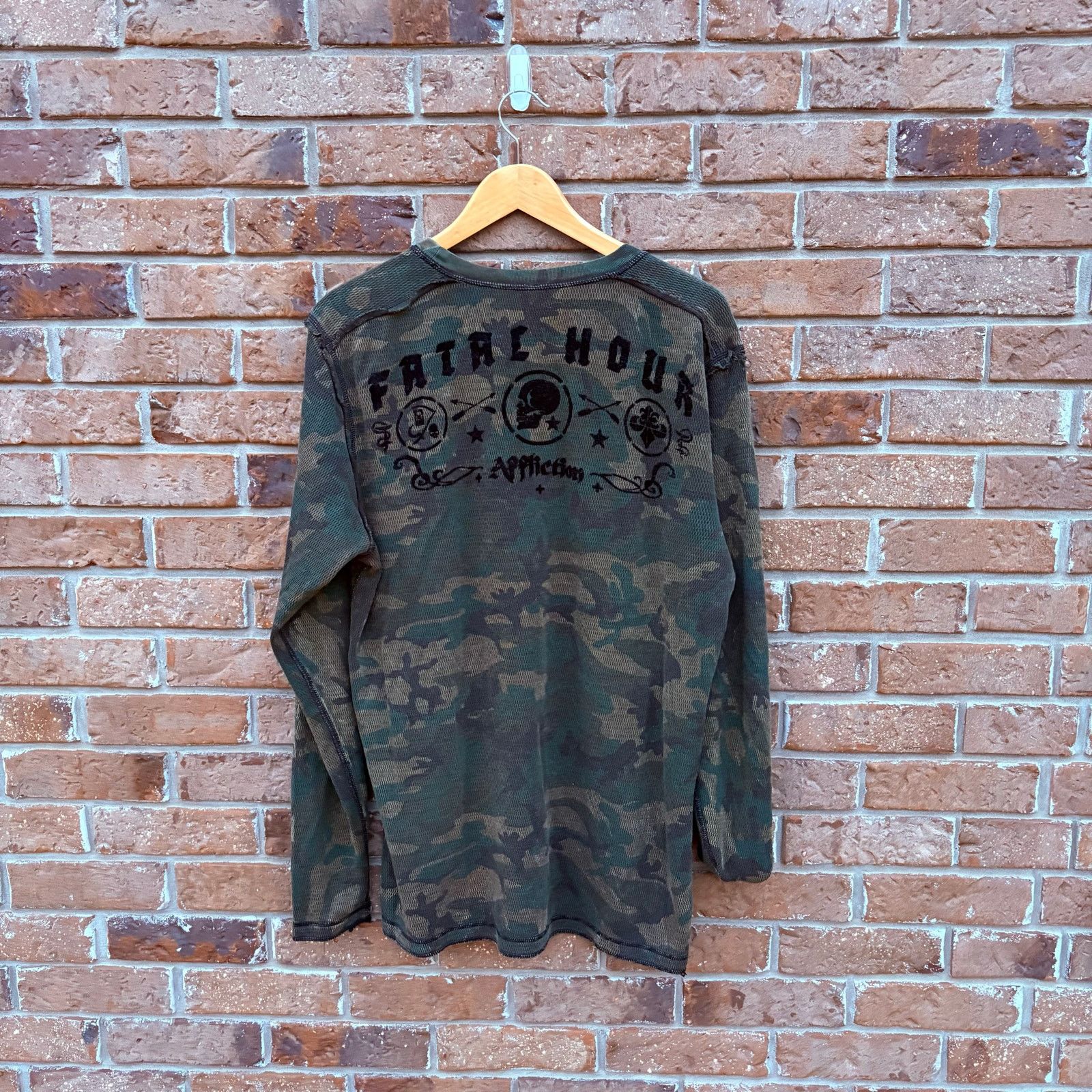 Affliction Crazy Vintage Reversible Affliction Knit Shirt XL Size US XL / EU 56 / 4 - 6 Thumbnail