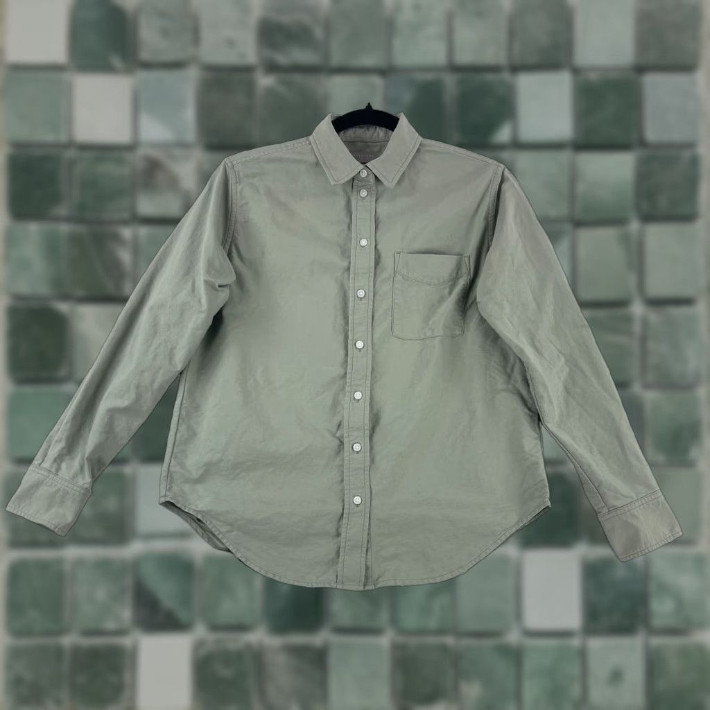 Everlane Everlane Button-Up Shirt Womens Size 0 Green Organic Cotton Long Sleeve Casual Shirt Size XS / US 0-2 / IT 36-38 - 1 Thumbnail