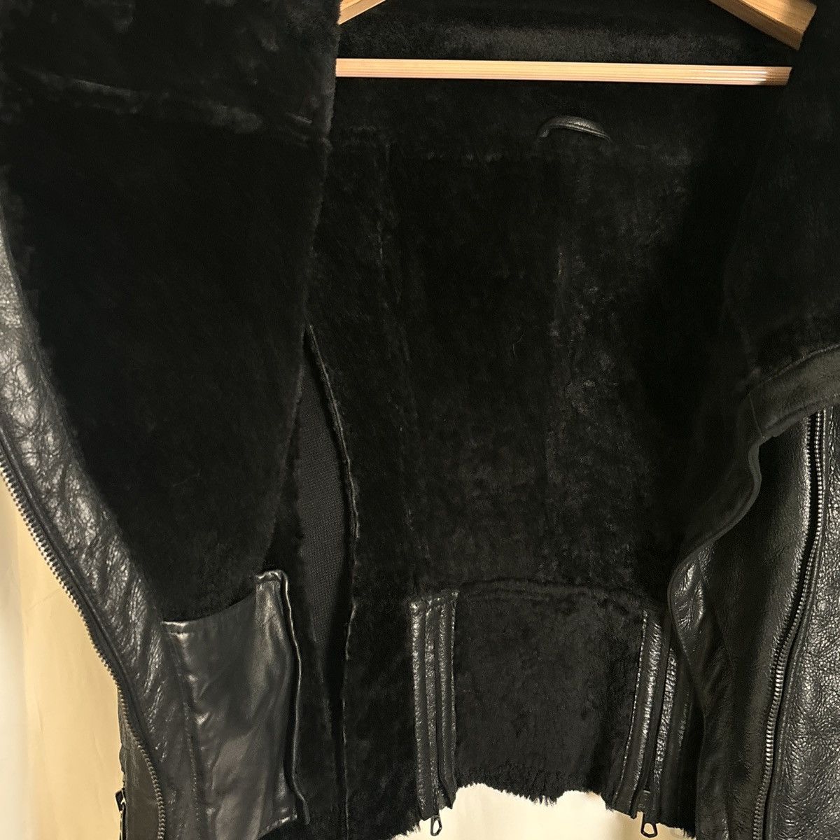 ASH Ash Black Leather Jacket w/ Shearling. Unisex Size 46 w/Tag Size S / US 4 / IT 40 - 10 Thumbnail