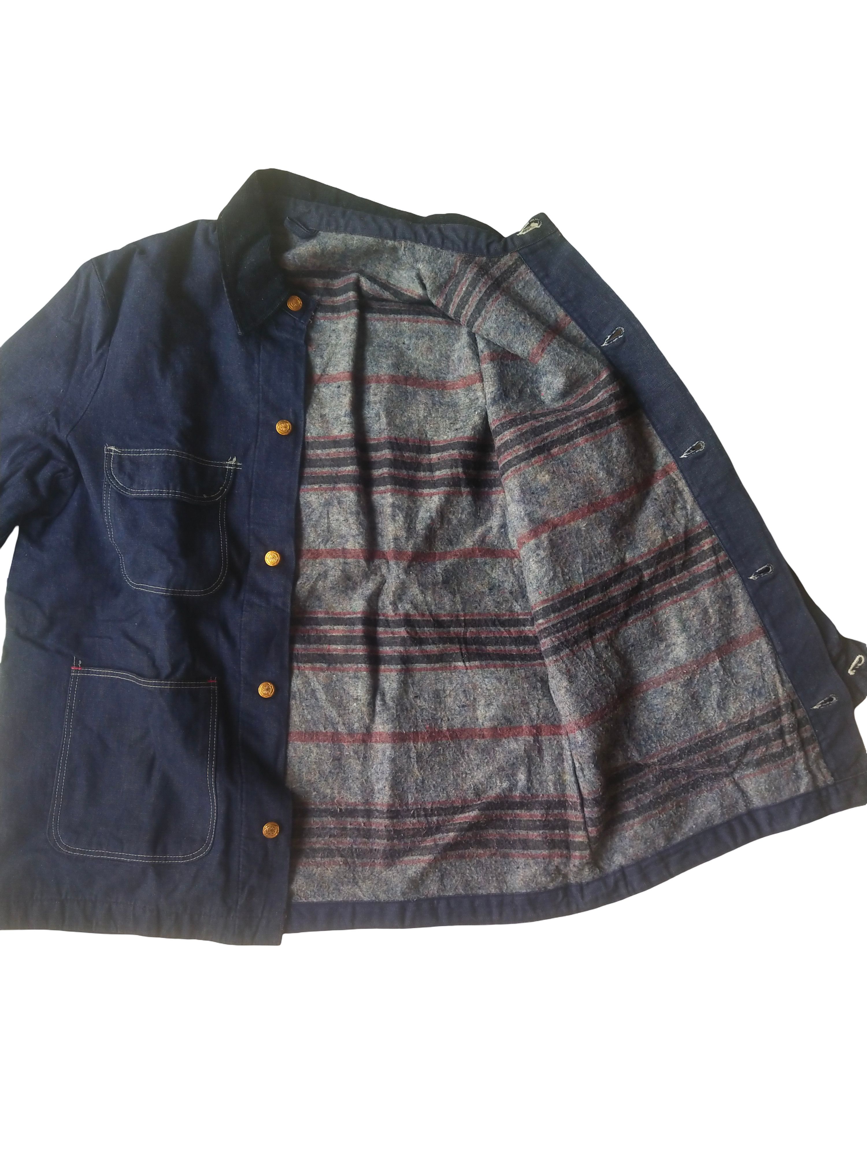 Wrangler 1970s Wrangler Blanket Lined Denim Chore Coat Barn Jacket Size US L / EU 52-54 / 3 - 7 Thumbnail