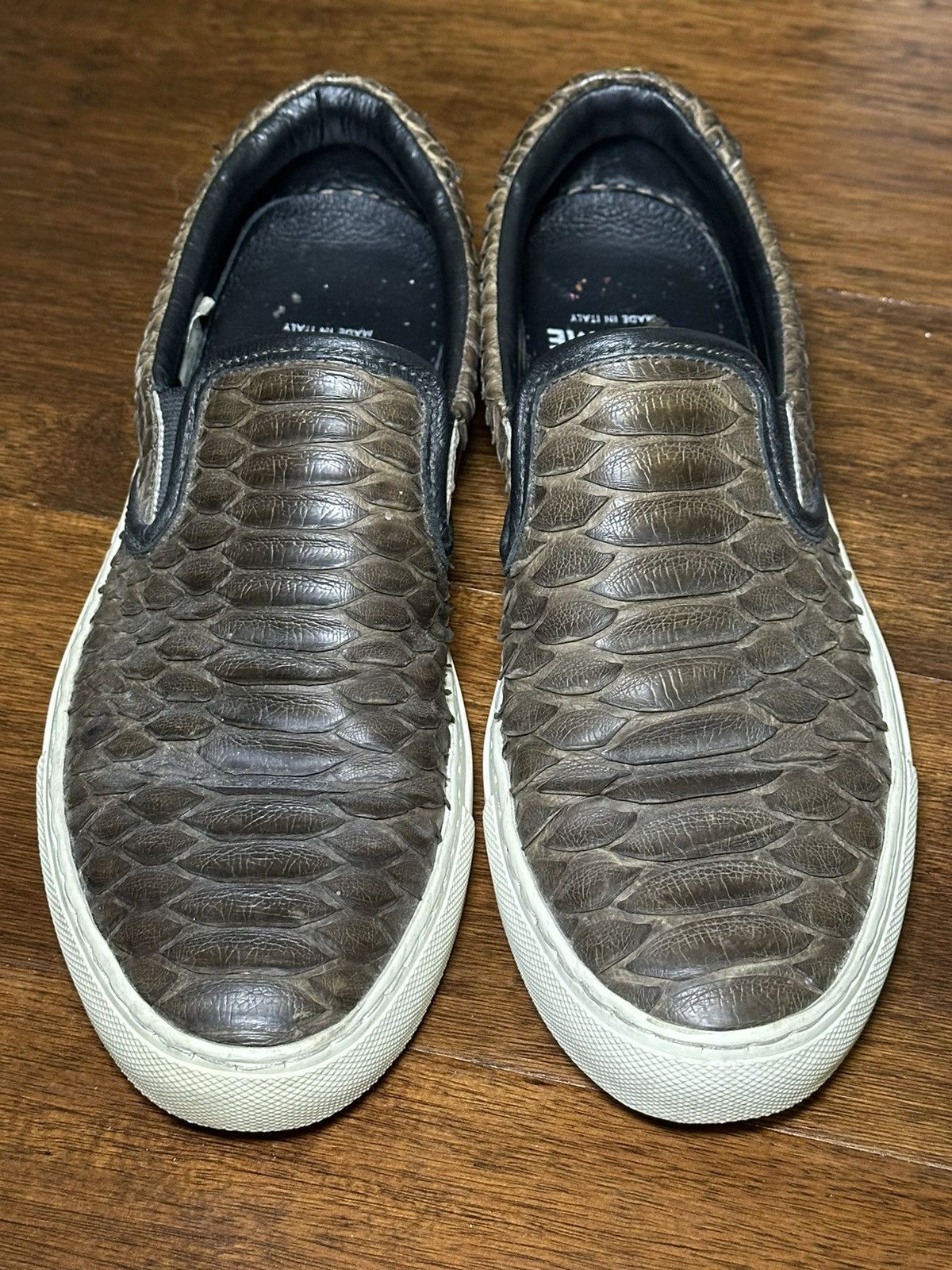 image of Diemme Python Skin Slip On Shoes in Brown, Men's (Size 7)