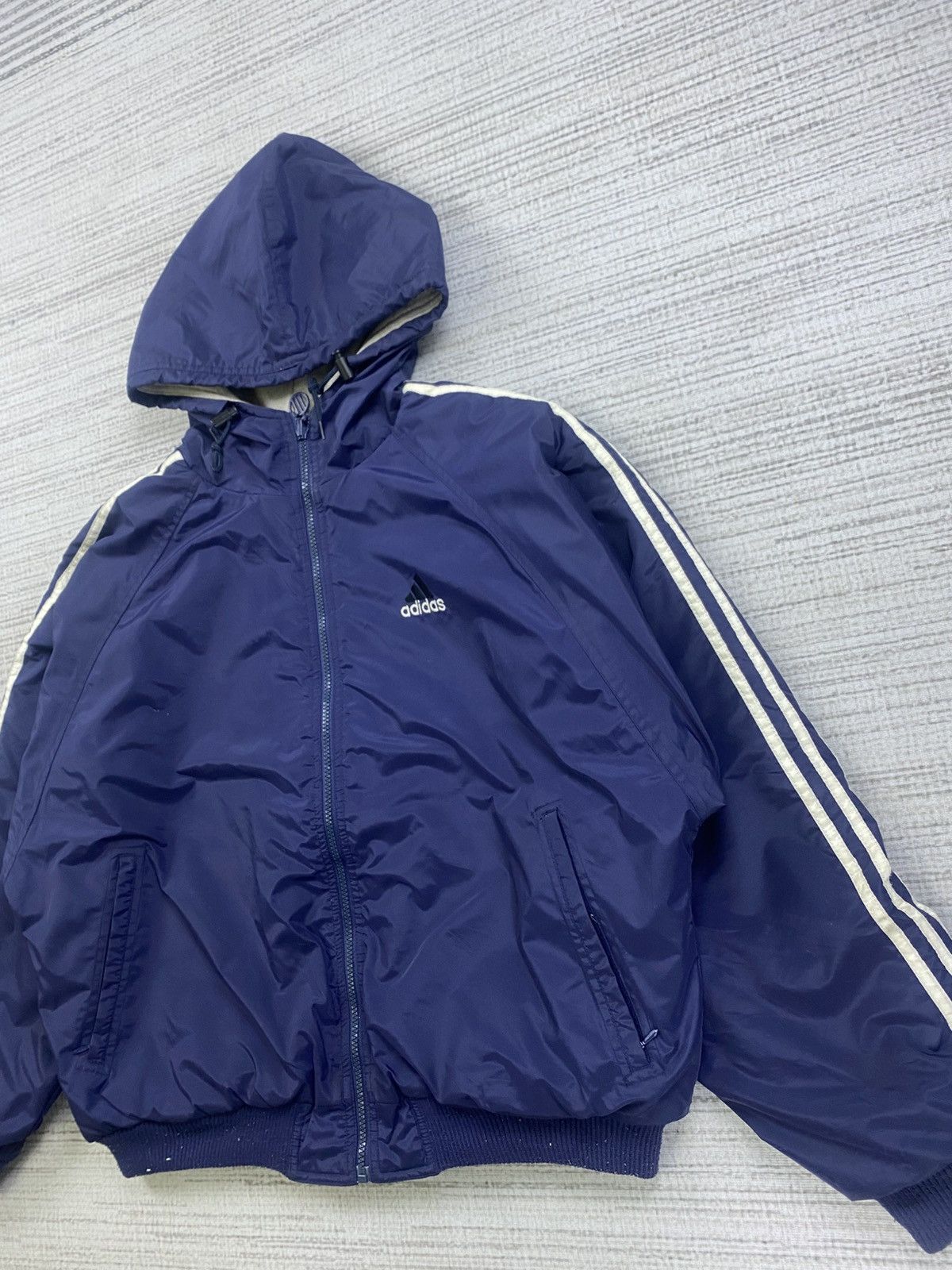 Adidas × Vintage Vintage Y2K Adidas 3 Striped Reversible Hoodie Jacket Size US XL / EU 56 / 4 - 7 Thumbnail