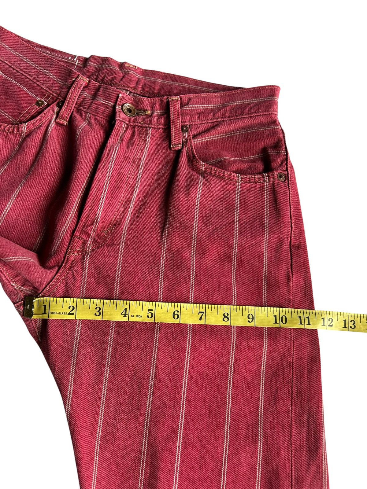 Kapital VINTAGE EDWIN 505 SELVEDGE STRIPE FLARE DENIM JEANS Size US 29 - 13 Thumbnail