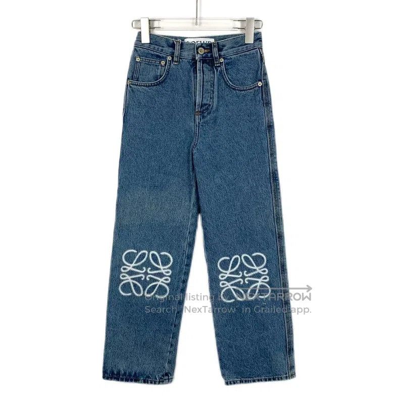 Loewe Loewe Blue logo embroidered cotton casual straight leg den Size 42" / US 20 - 1 Thumbnail