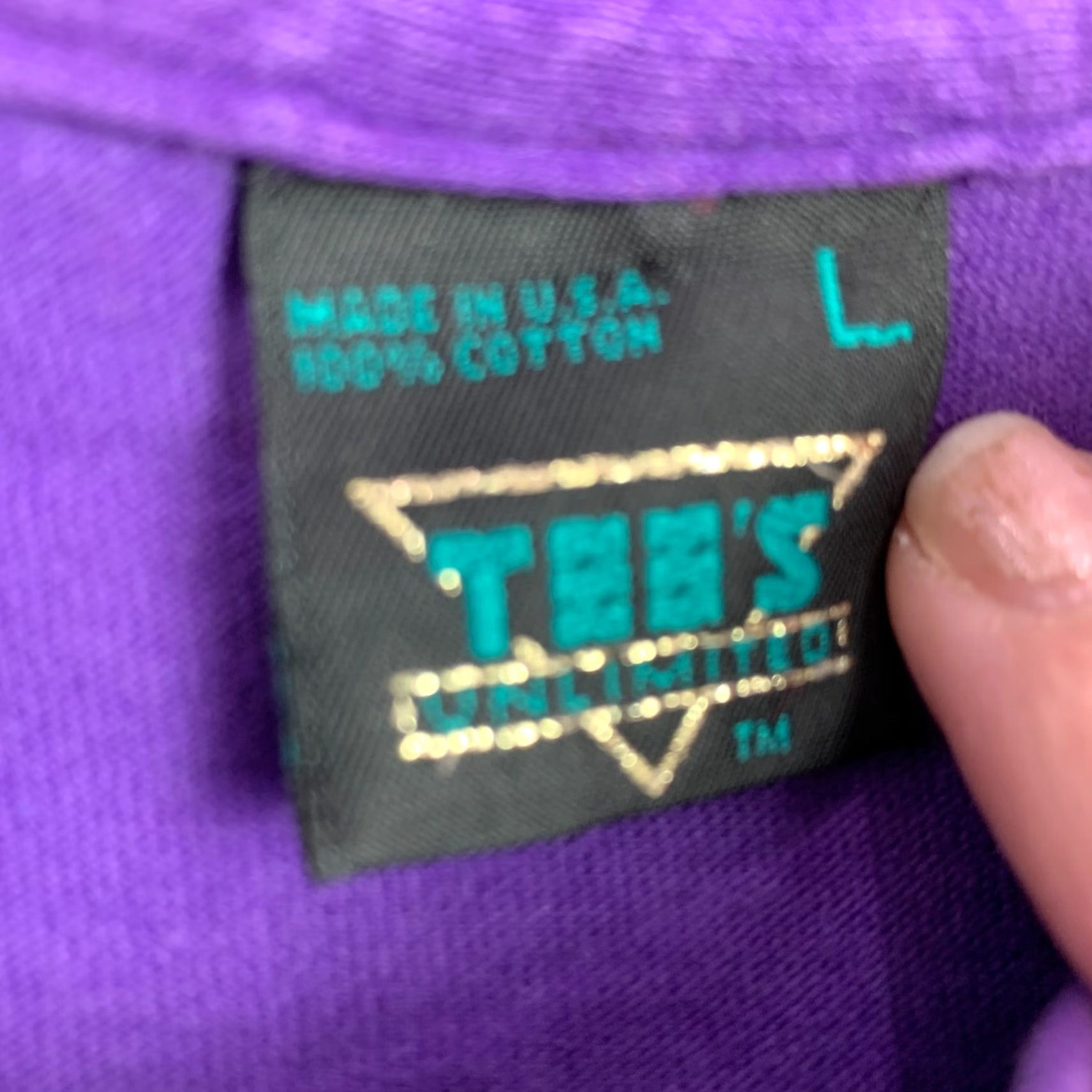 Vintage VINTAGE Kansas State University Spellout Tee Shirt Unisex Adults L Purple 90s Graphic Print Crew Neck Short Sleeve 100% Cotton Tee's Unlimited Size US L / EU 52-54 / 3 - 3 Thumbnail