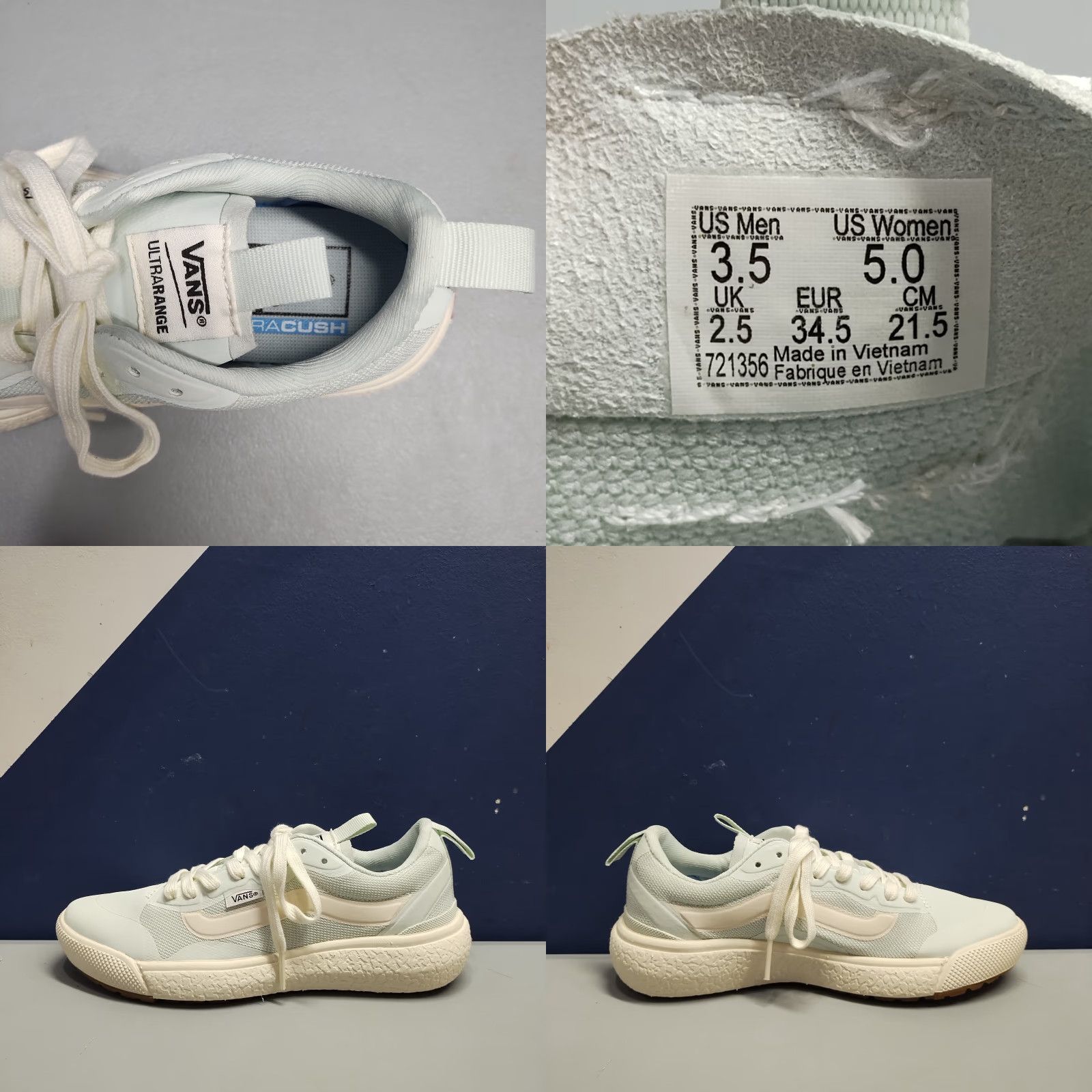 Vans Vans UltraRange Ultracush Sneakers Women Size 5 Blue White Athletic Lace Up 721356 NWOB 90s Theme Size US 5 / IT 35 - 8 Thumbnail