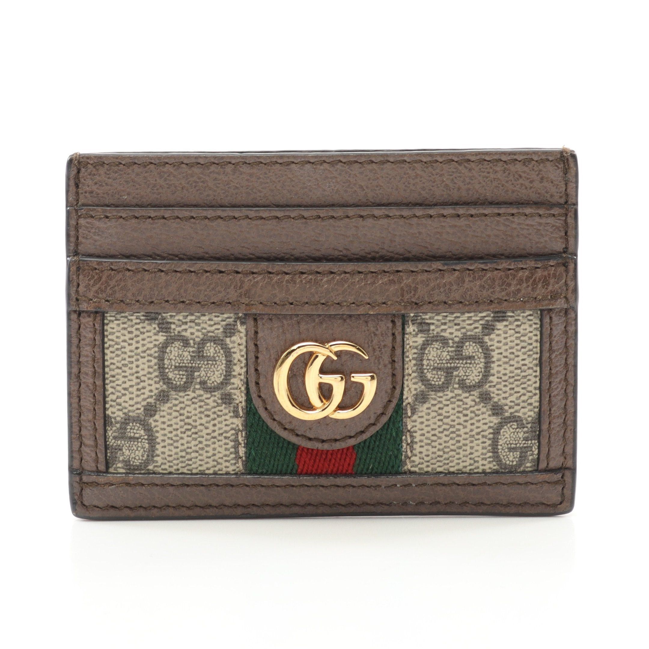 Gucci Gucci Ophidia Gg Supreme Card Case Leather Beige Dark Brown Multicolor Size ONE SIZE - 1 Thumbnail