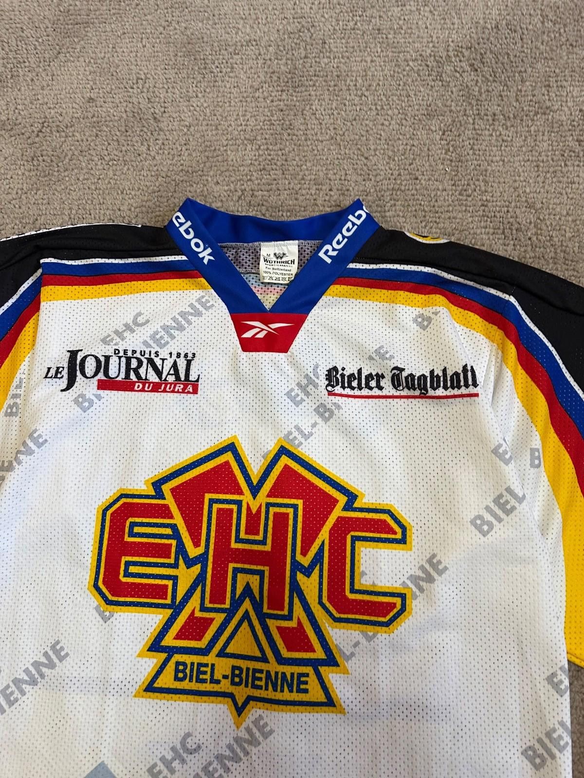 Reebok VINTAGE EHC BIEL BIENNE HOCKEY SHIRT JERSEY sz M Size US M / EU 48-50 / 2 - 5 Thumbnail