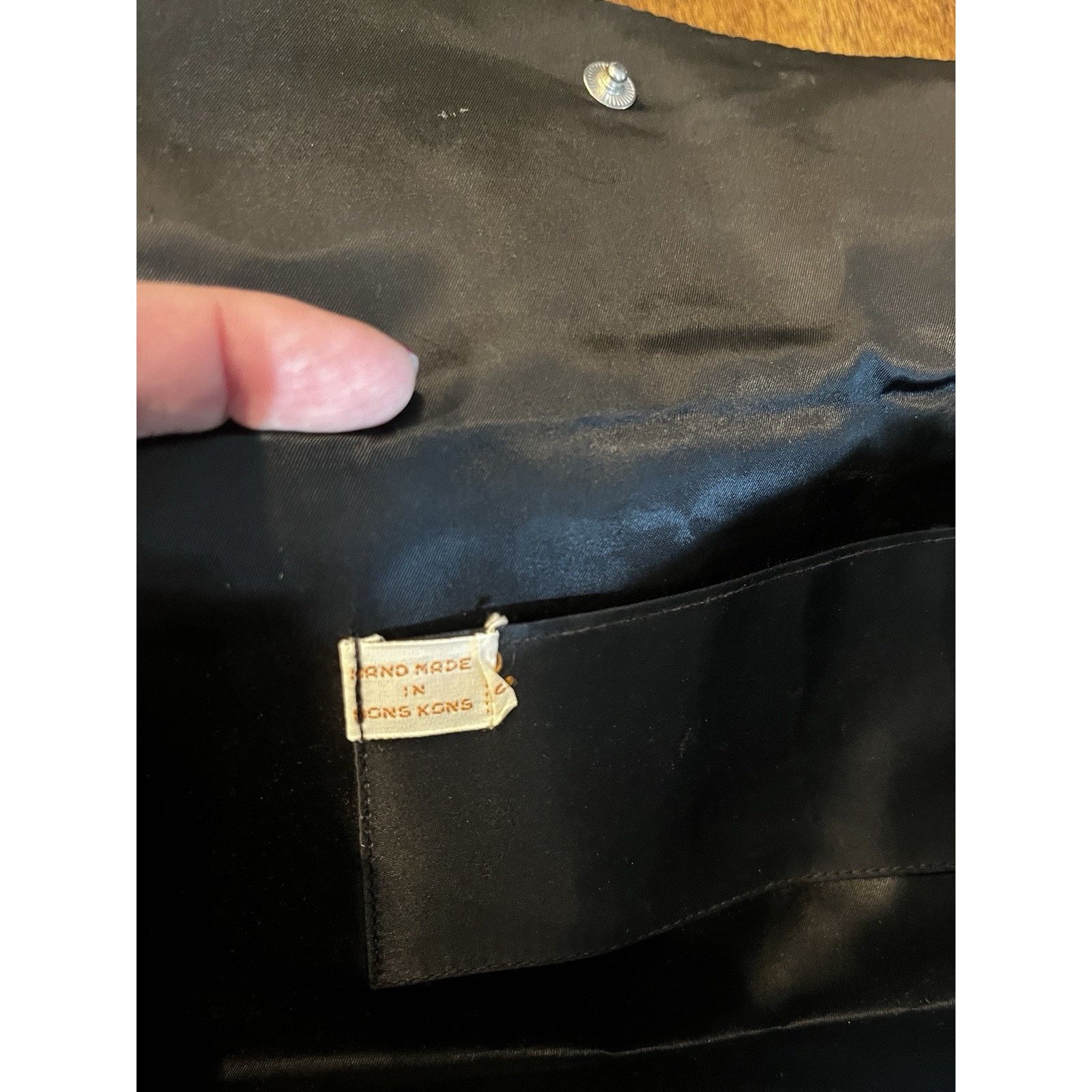 Handmade VTG Handmade Hong Kong Evening Bag Clutch Black Beaded Size ONE SIZE - 5 Thumbnail