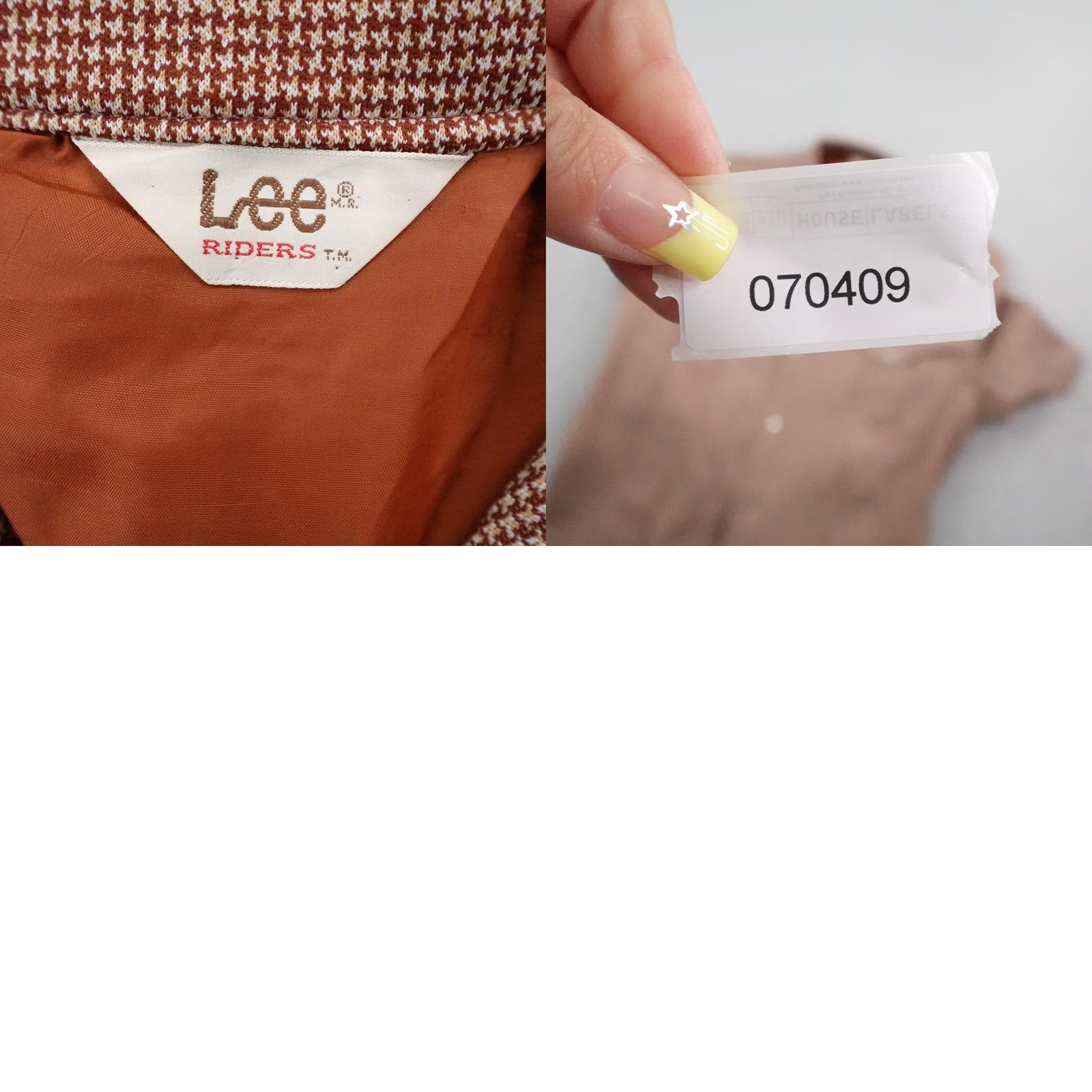 Lee VINTAGE Lee Shirt Mens Large Brown Houndstooth Pearl Snap Western 70s Shacket Size US L / EU 52-54 / 3 - 8 Thumbnail