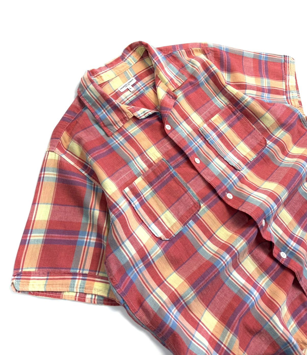 Engineered Garments Engineered Garments Linen Blend Plaid Shirt USA Short Sleeve Size US L / EU 52-54 / 3 - 6 Thumbnail