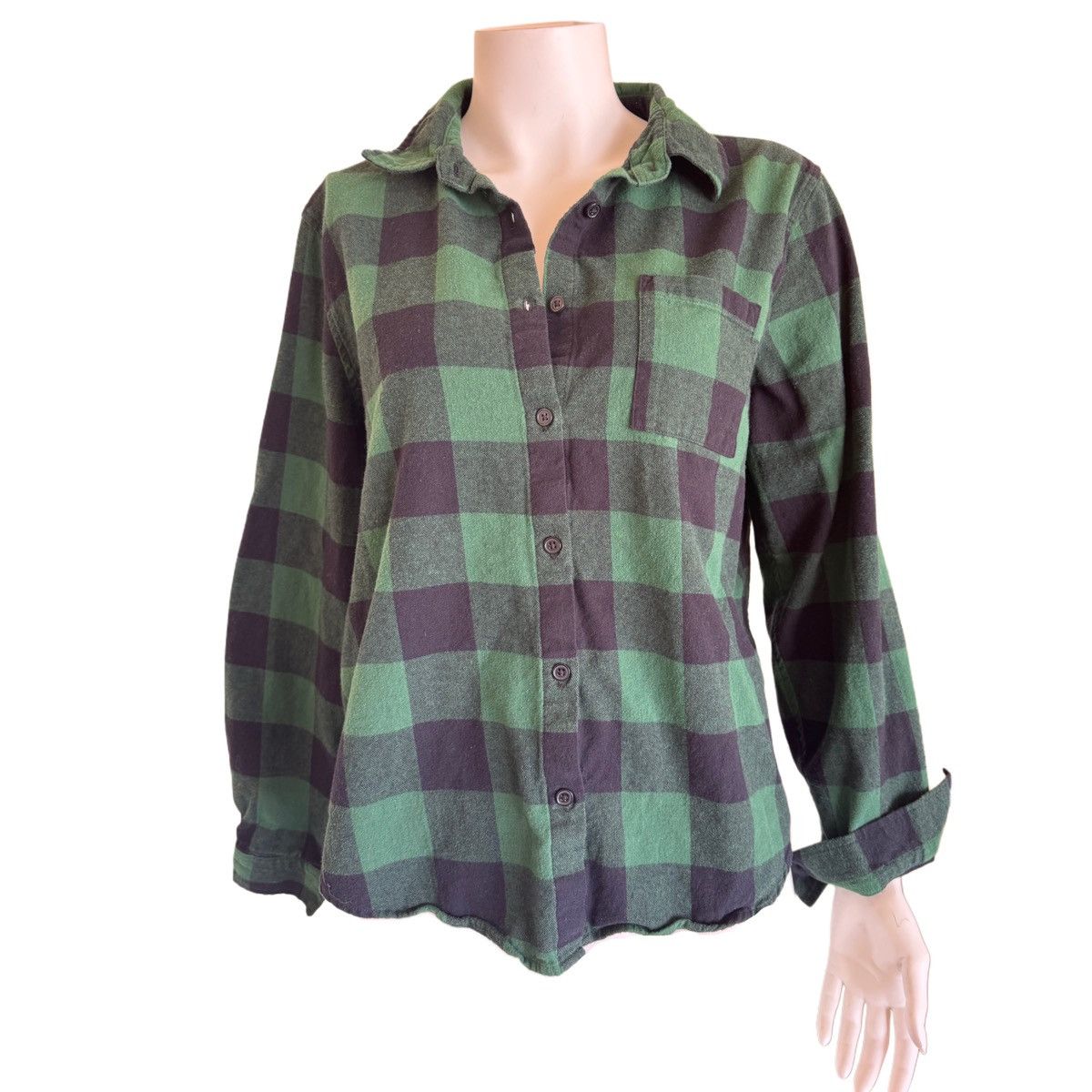 Other Betty Boop women’s L button up hunter green flannel checker Size L / US 10 / IT 46 - 3 Thumbnail