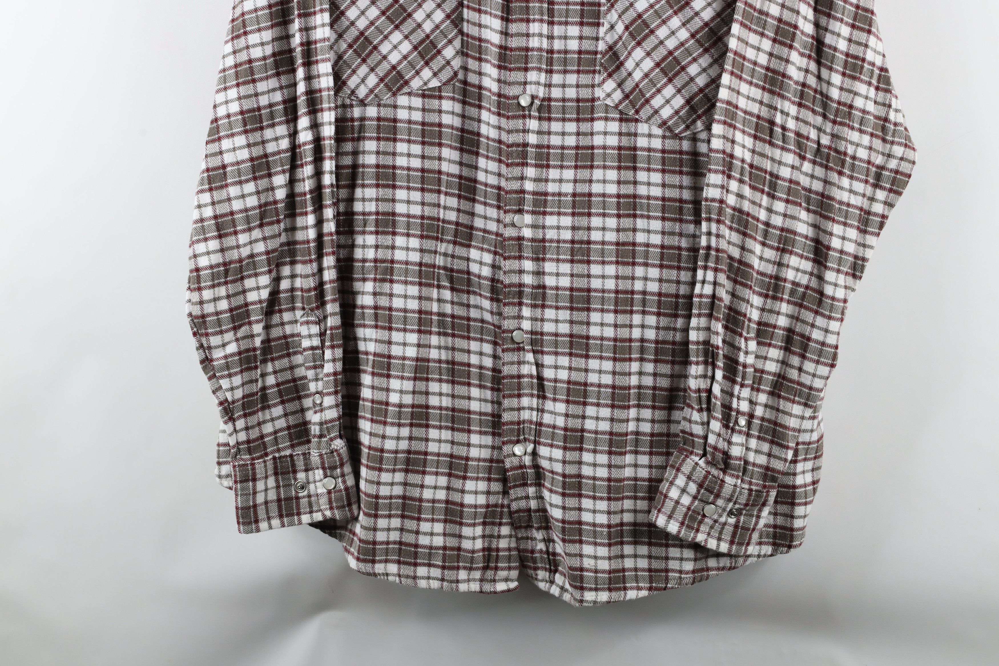 Vintage Vintage 90s Streetwear Collared Snap Button Shirt Plaid Size US XL / EU 56 / 4 - 3 Thumbnail