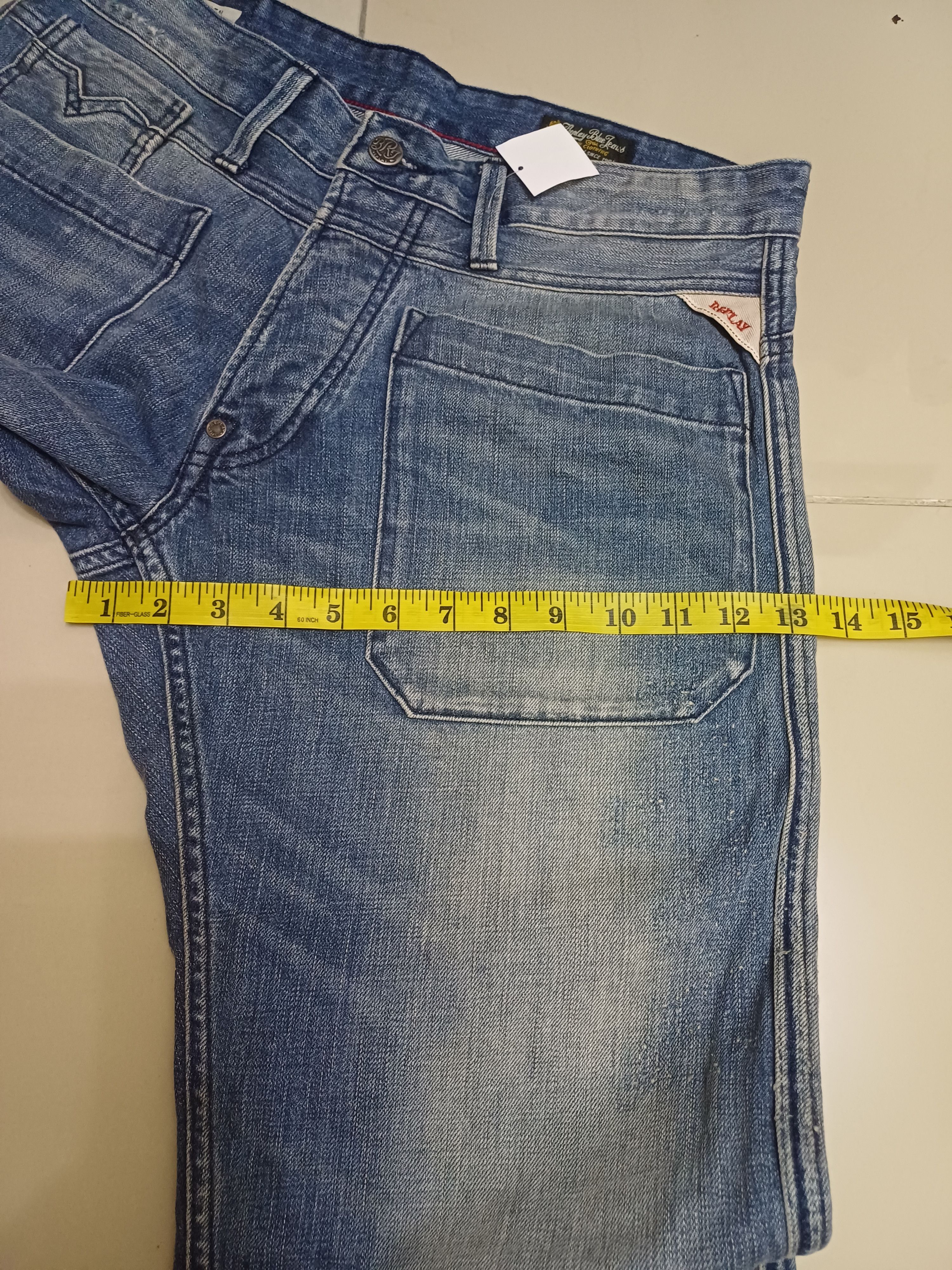 Replay Crazy Distressed Replay .. buttonfly jeans Size US 33 - 12 Thumbnail