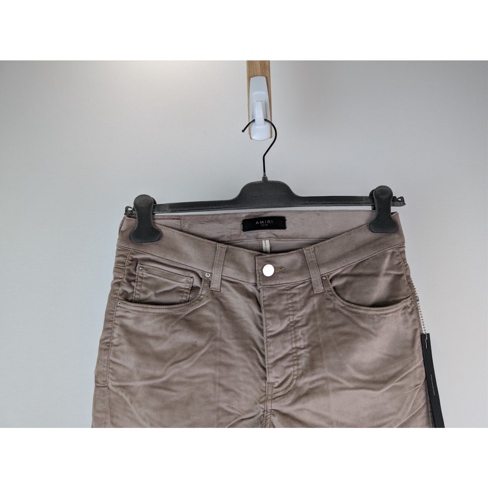 Amiri o1rshd1 Velour Flare Stack Pants in Sand Size US 33 - 3 Thumbnail