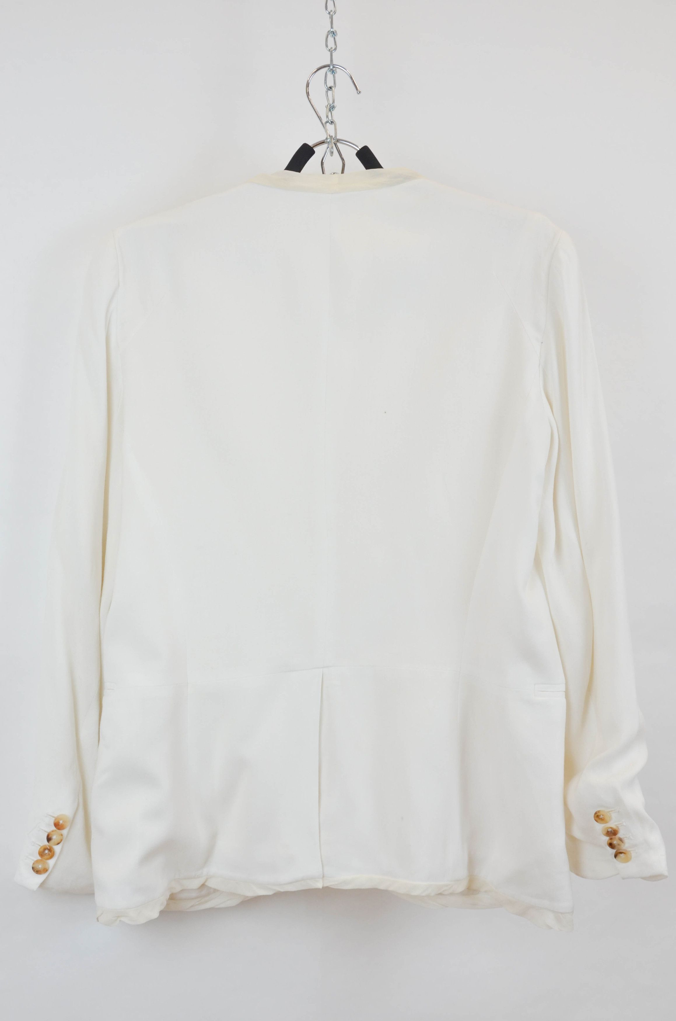 Helmut Lang Helmut Lang Vintage White Viscose Blazer – Size 8 Size M / US 6-8 / IT 42-44 - 2 Thumbnail