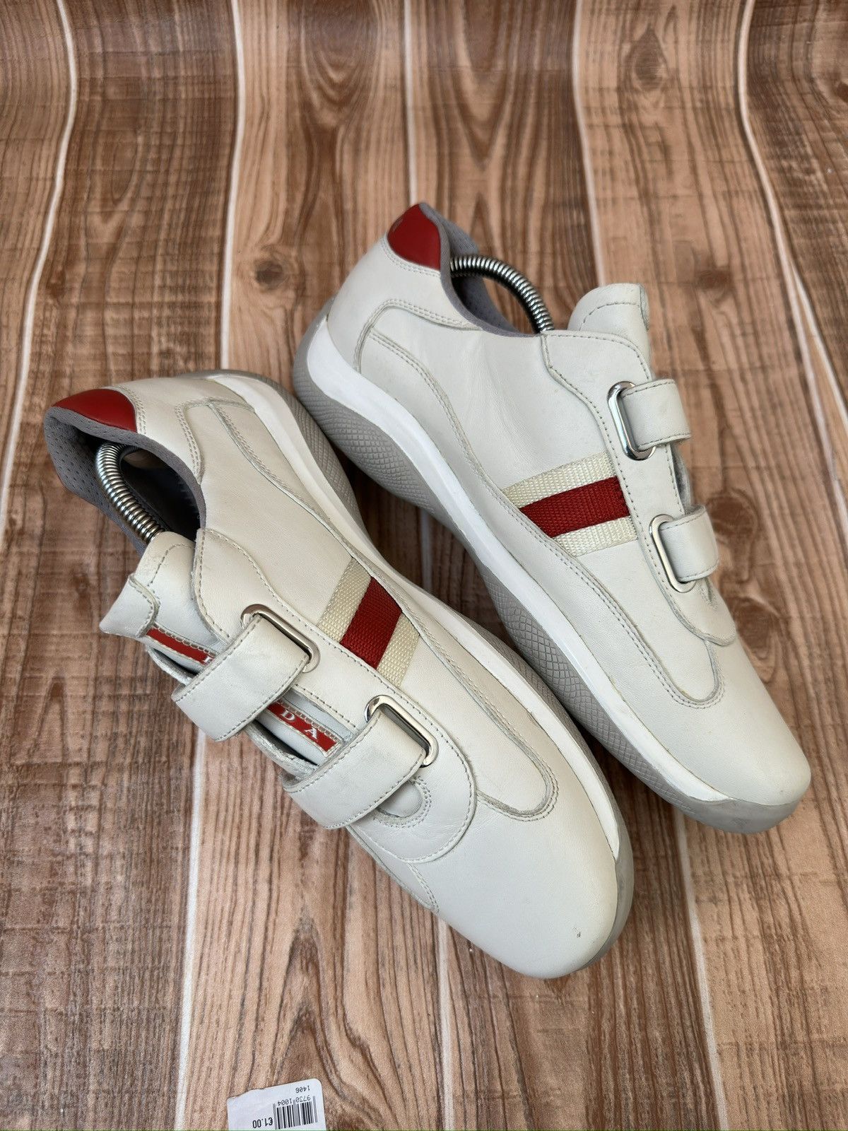 Prada Prada Americas Cup Velcro Straps Red Tab Leather Sneaks Size US 8.5 / EU 41-42 - 9 Thumbnail