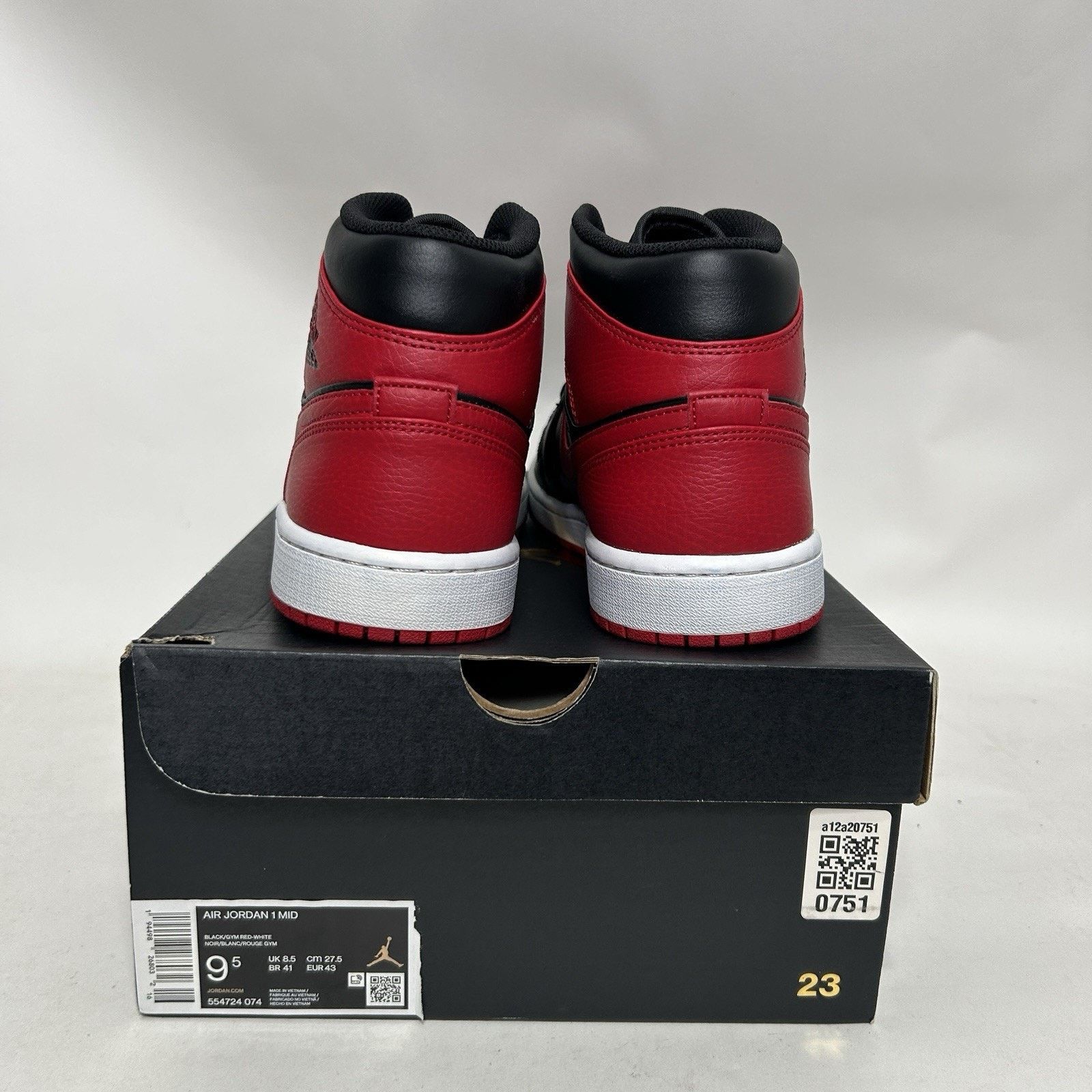 Nike Nike Shoes Air Jordan 1 Mid Retro “Banned/Bred” 554724-074 Size US 9.5 / EU 42-43 - 4 Thumbnail