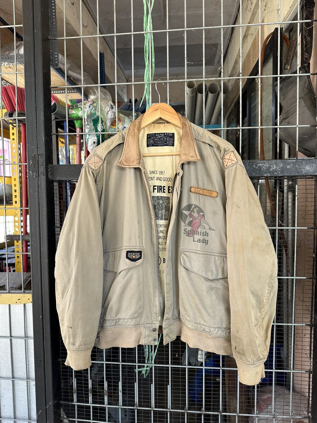 Vintage 👹Vintage THRASHED Back Fire FLYING TIGERS Bomber Jacket Size US M / EU 48-50 / 2 - 4 Thumbnail