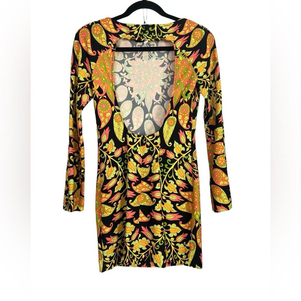 Zara Zara l NWOT Retro Paisley Long Sleeve Mini Dress XS Size XS / US 0-2 / IT 36-38 - 4 Thumbnail
