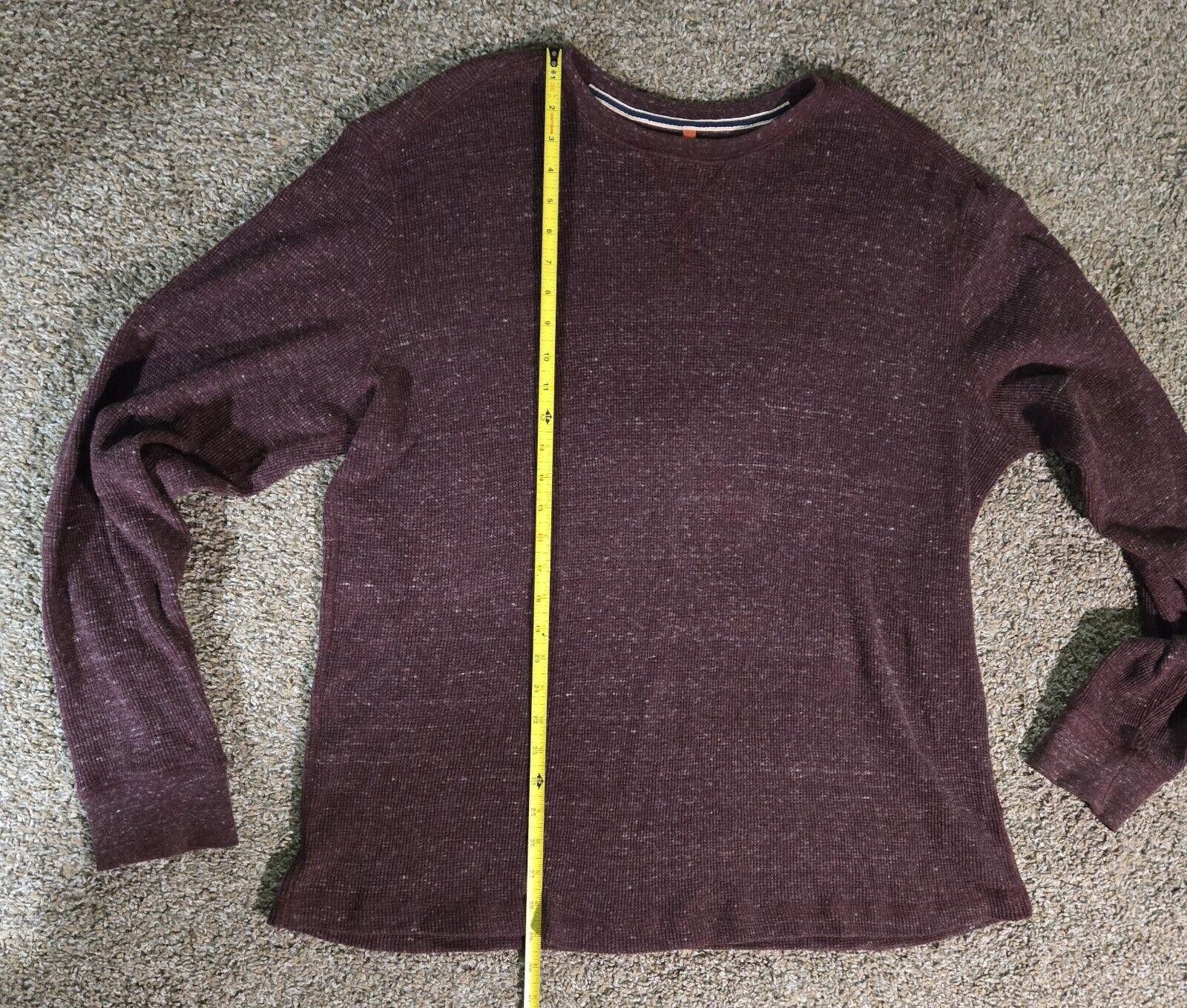 Designer Burgundy Ruff Hewn Henley Long Sleeve Shirt L Size US L / EU 52-54 / 3 - 4 Thumbnail