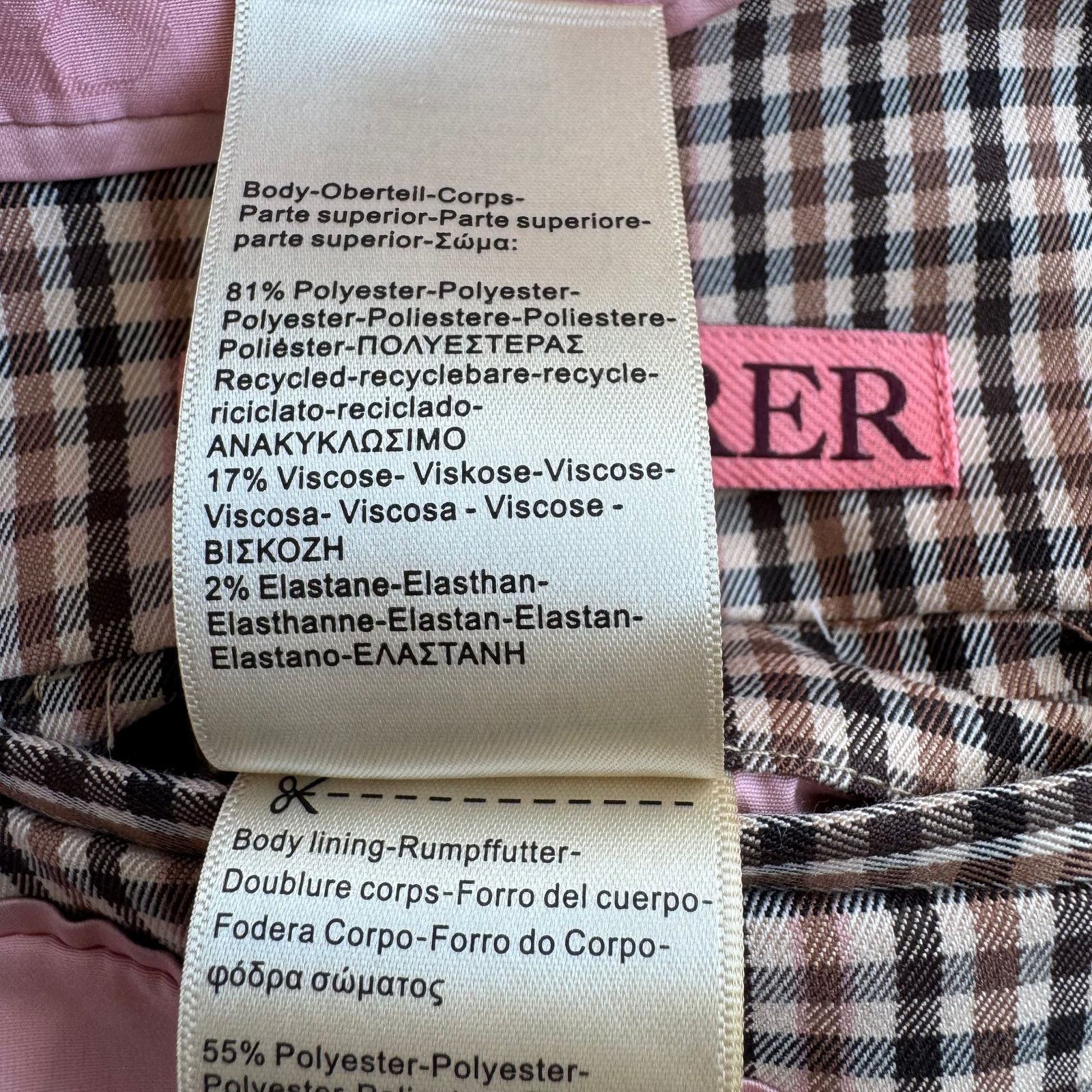 Scotch & Soda Scotch & Soda Double-Breasted Plaid Tailored Blazer Pink XS Size XS / US 0-2 / IT 36-38 - 13 Thumbnail