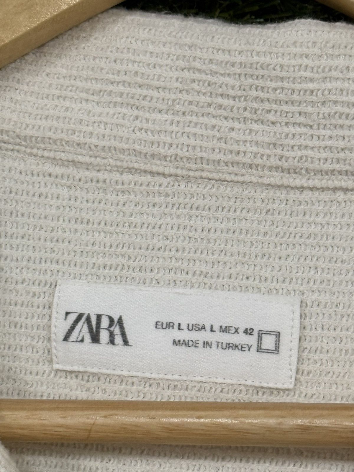 Zara Zara White Terry Camp Collar Button Shirt Large Size US L / EU 52-54 / 3 - 5 Thumbnail
