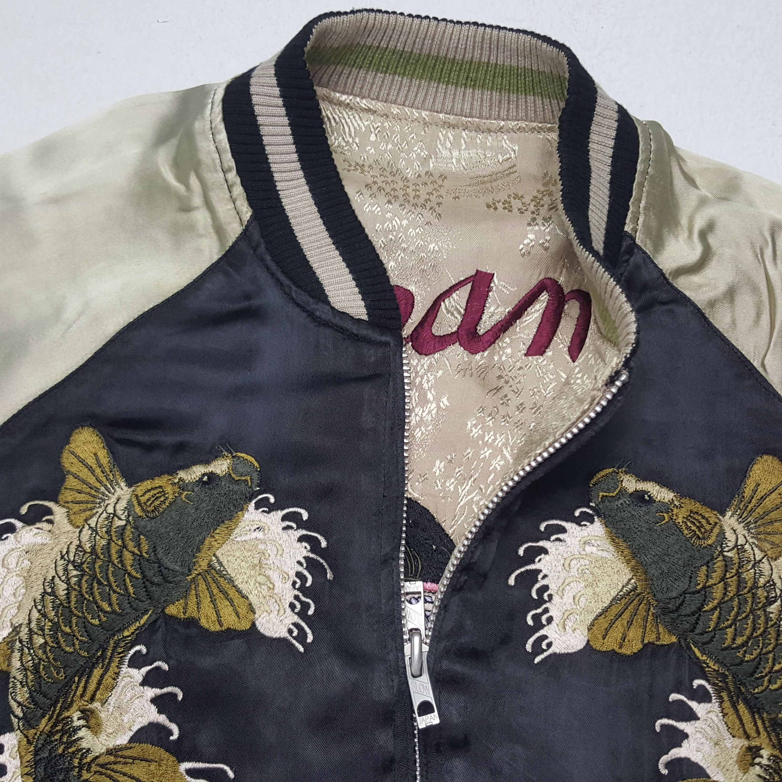 Vintage Vintage Sukajan Fish Koi Embroidery Japan Reversible Jacket Size US M / EU 48-50 / 2 - 9 Thumbnail