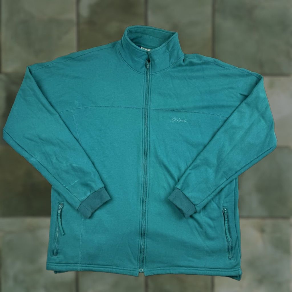 Vintage Vintage LL Bean Jacket Sweatshirt Adult Large Teal Quarter Zip Pullover 90s USA Size US L / EU 52-54 / 3 - 1 Thumbnail